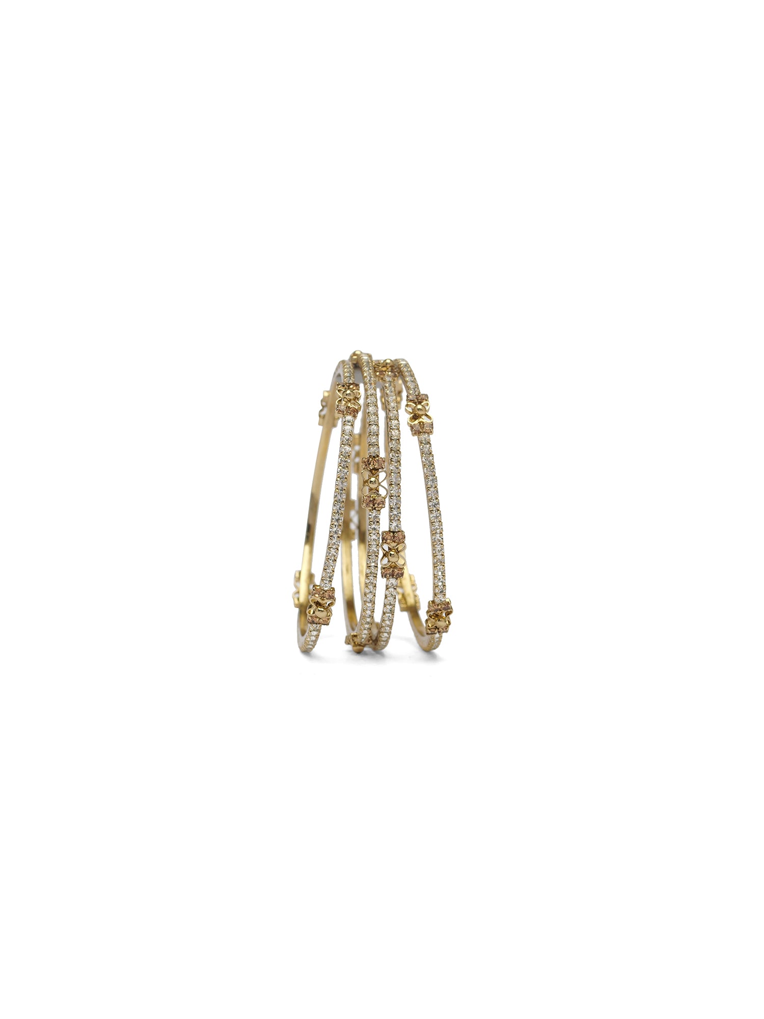 Kavya Cubic Zirconia Bangles in Champagne