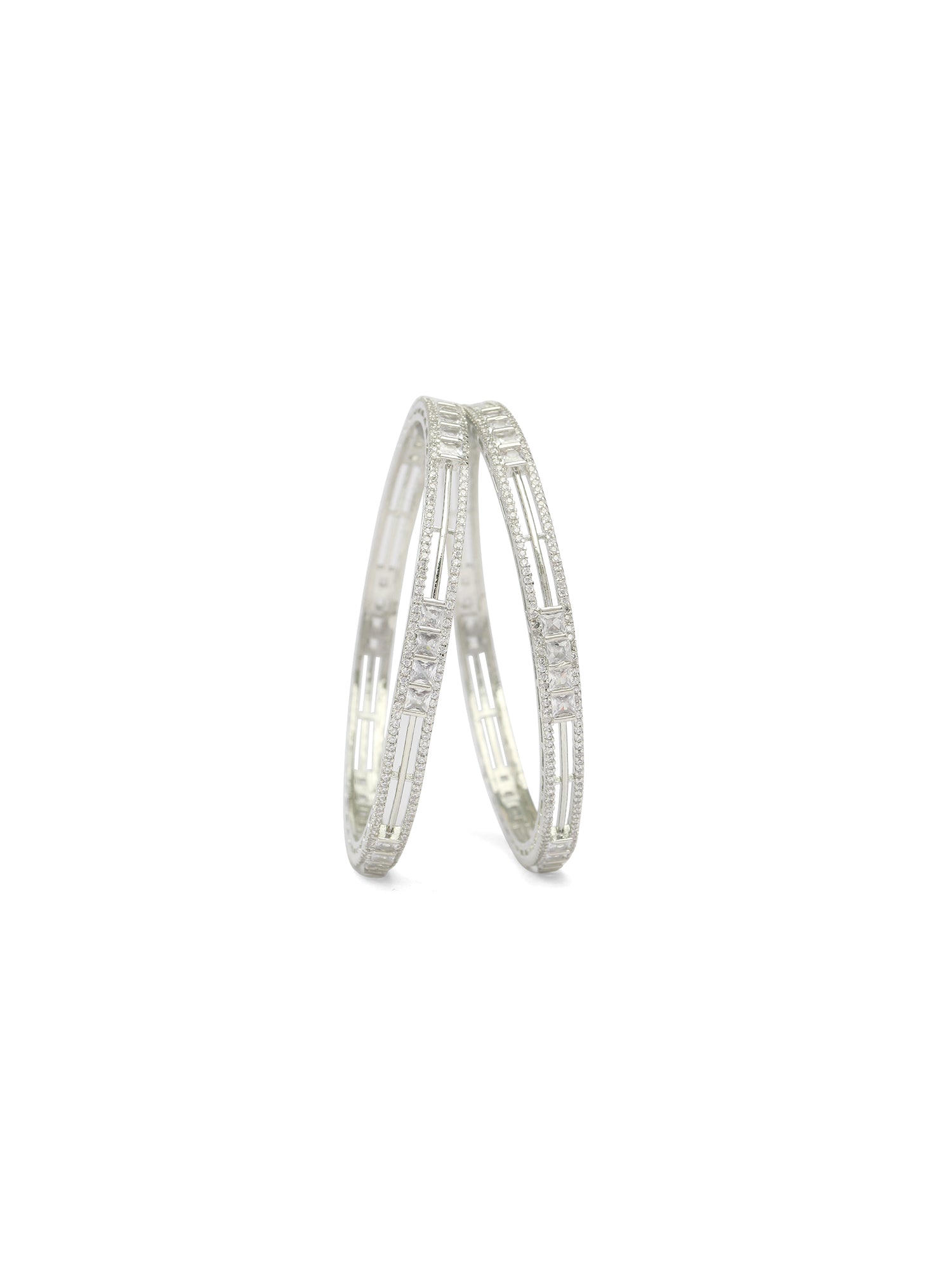 Kaya Cubic Zirconia Kadas in Rhodium