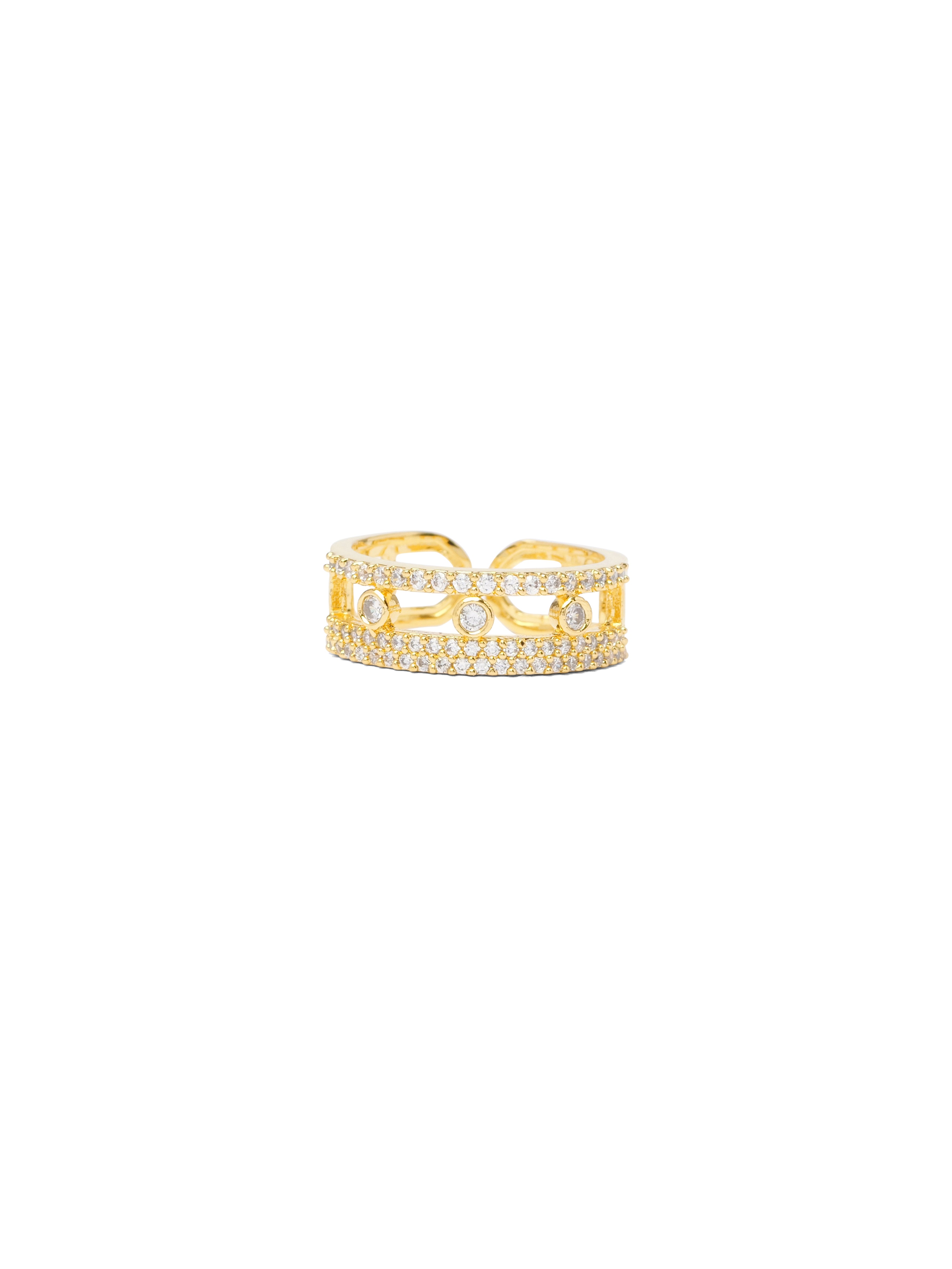 Keya Cubic Zirconia Ring in White and Gold