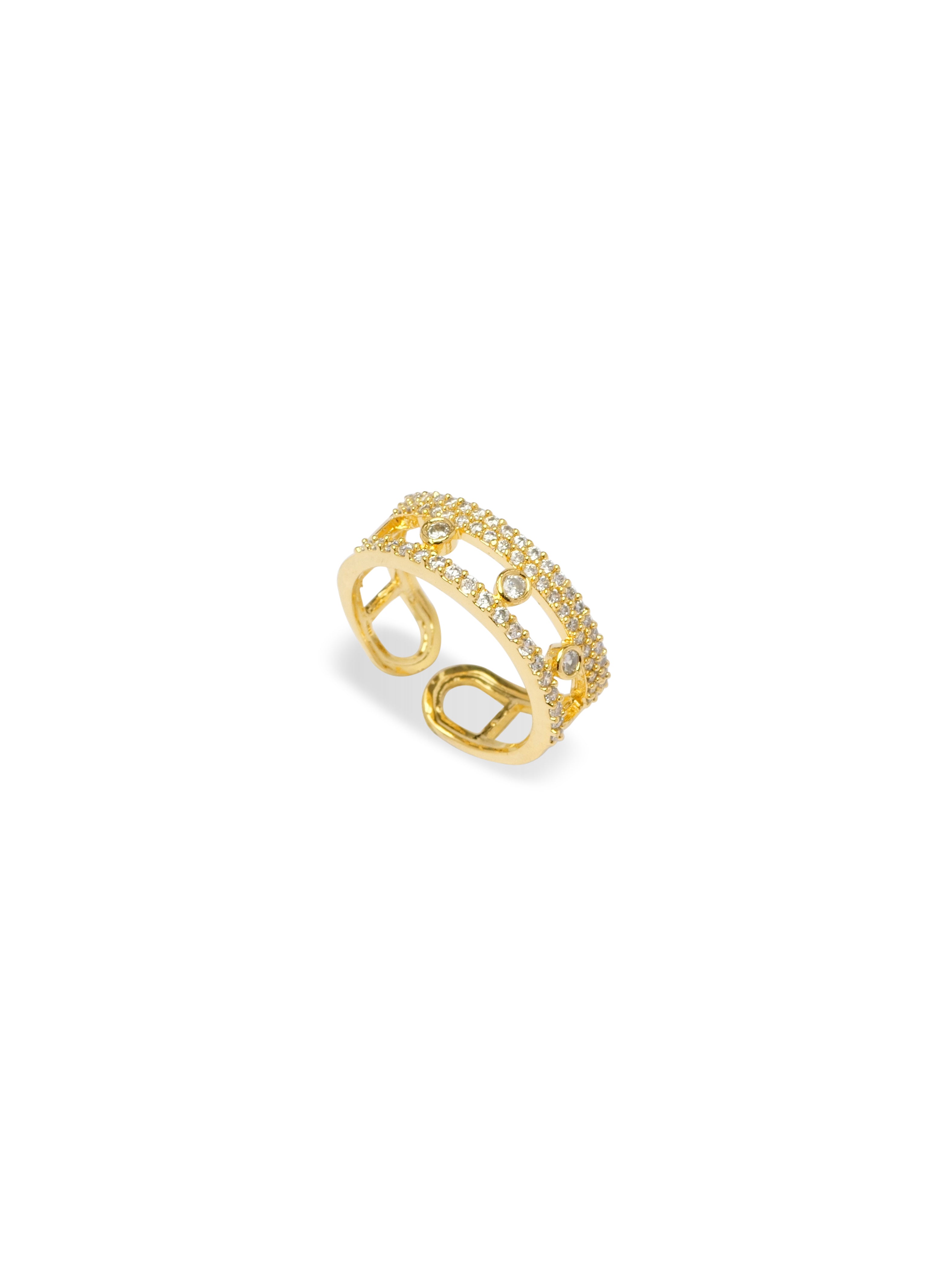 Keya Cubic Zirconia Ring in White and Gold