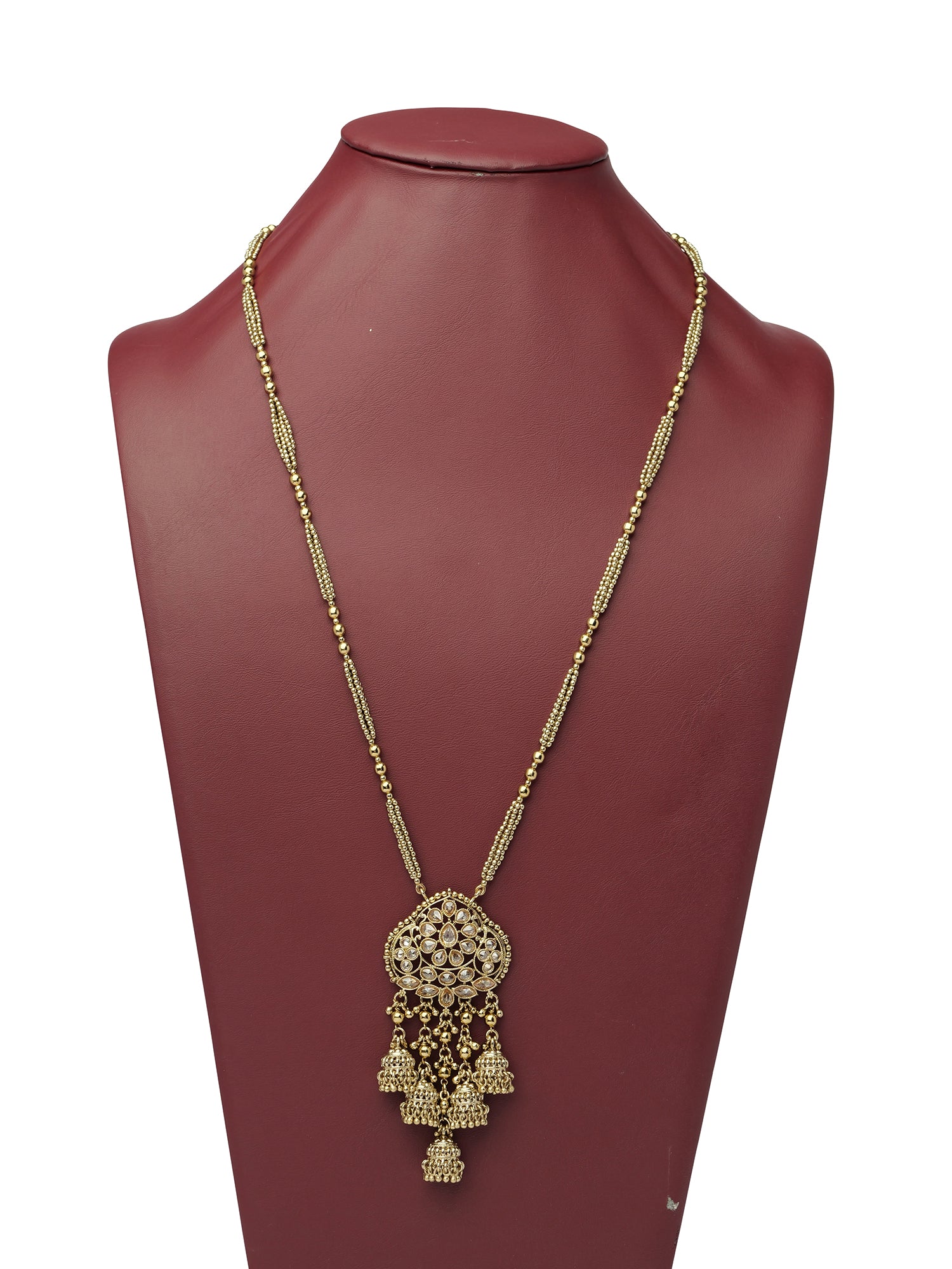 Kimaya Jhumka Long Chain in Antique Gold