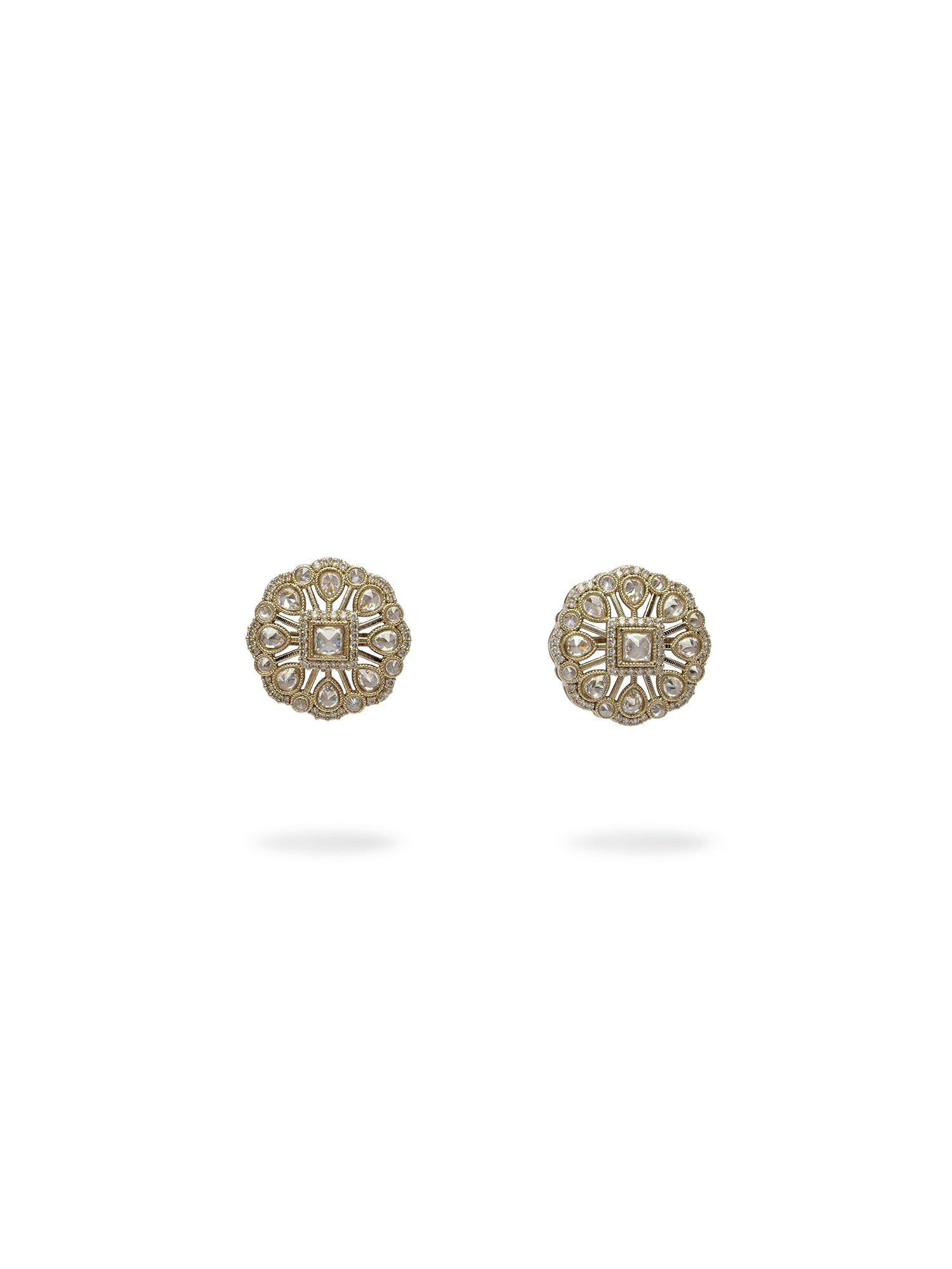 Kinjal Oversized Ear Studs in White