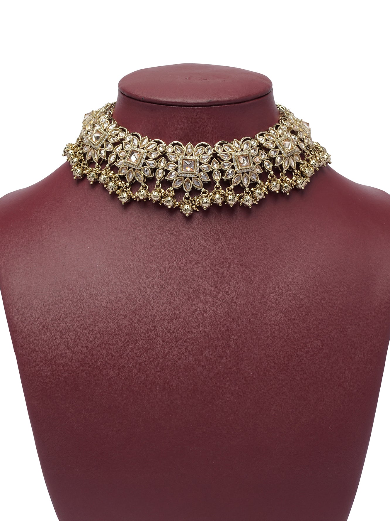 Kiyara Bridal Necklace Set in Antique Gold