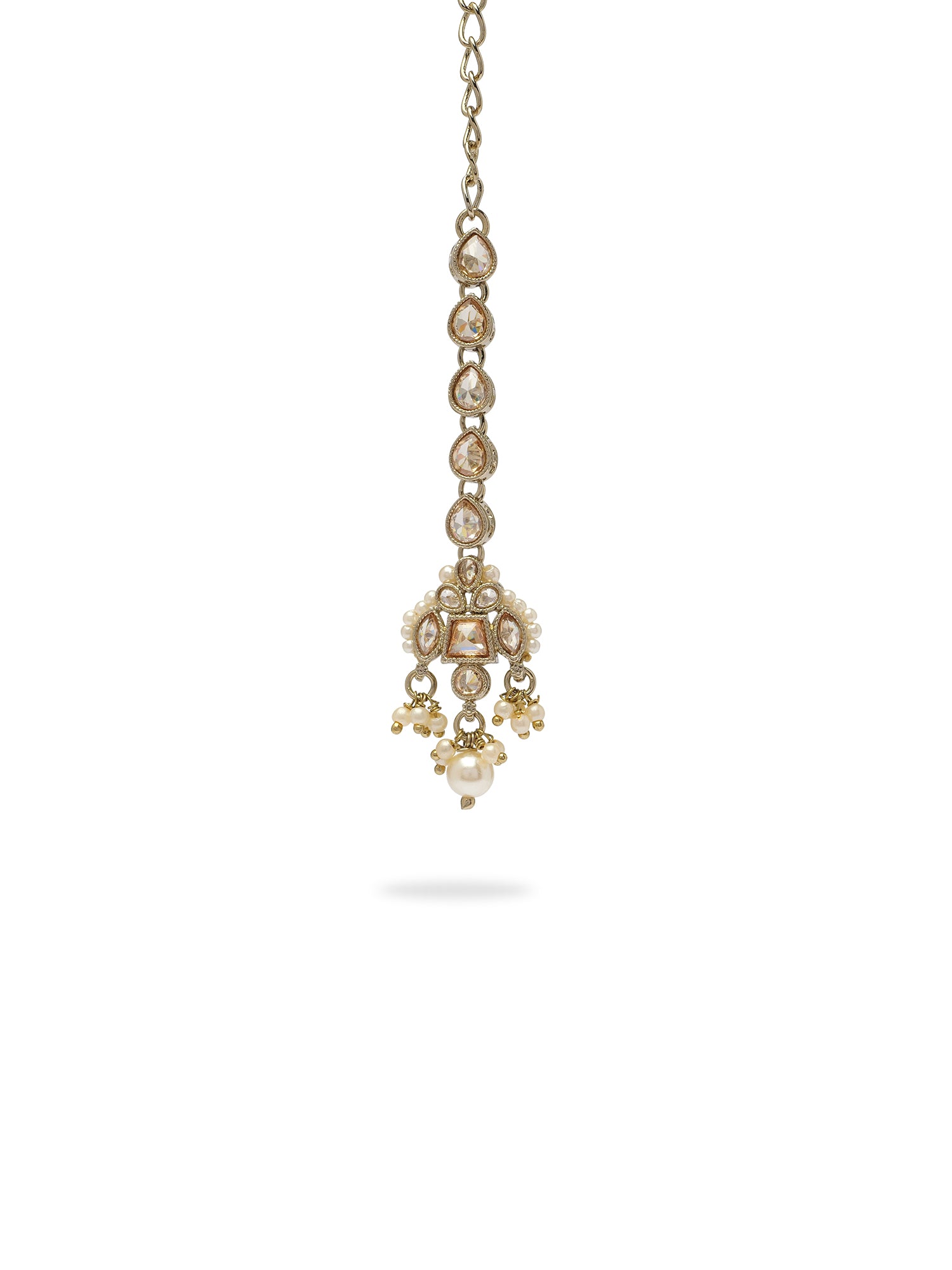 Kumari Pearl Necklace Set in Champagne