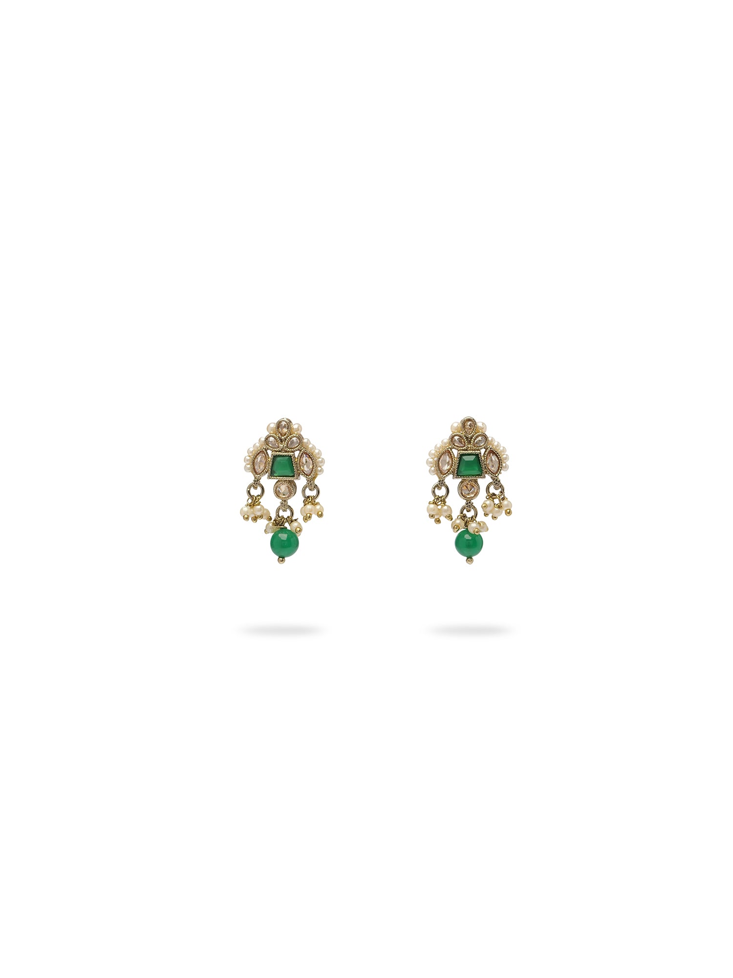Kumari Pearl Necklace Set in Green