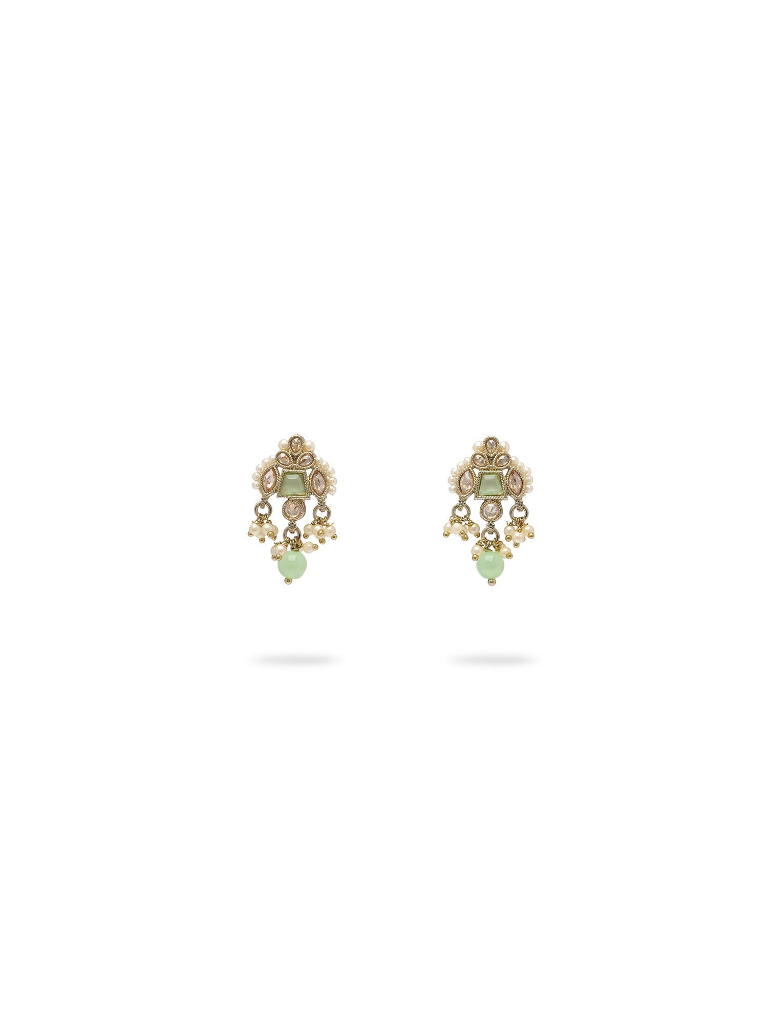 Kumari Pearl Necklace Set in Mint
