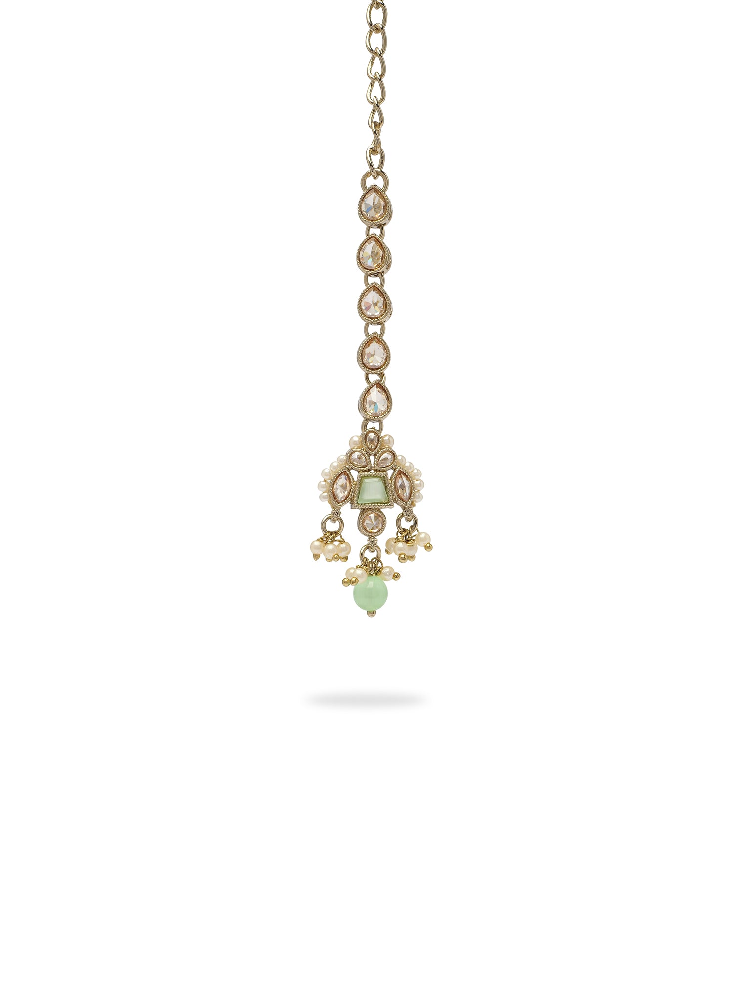 Kumari Pearl Necklace Set in Mint