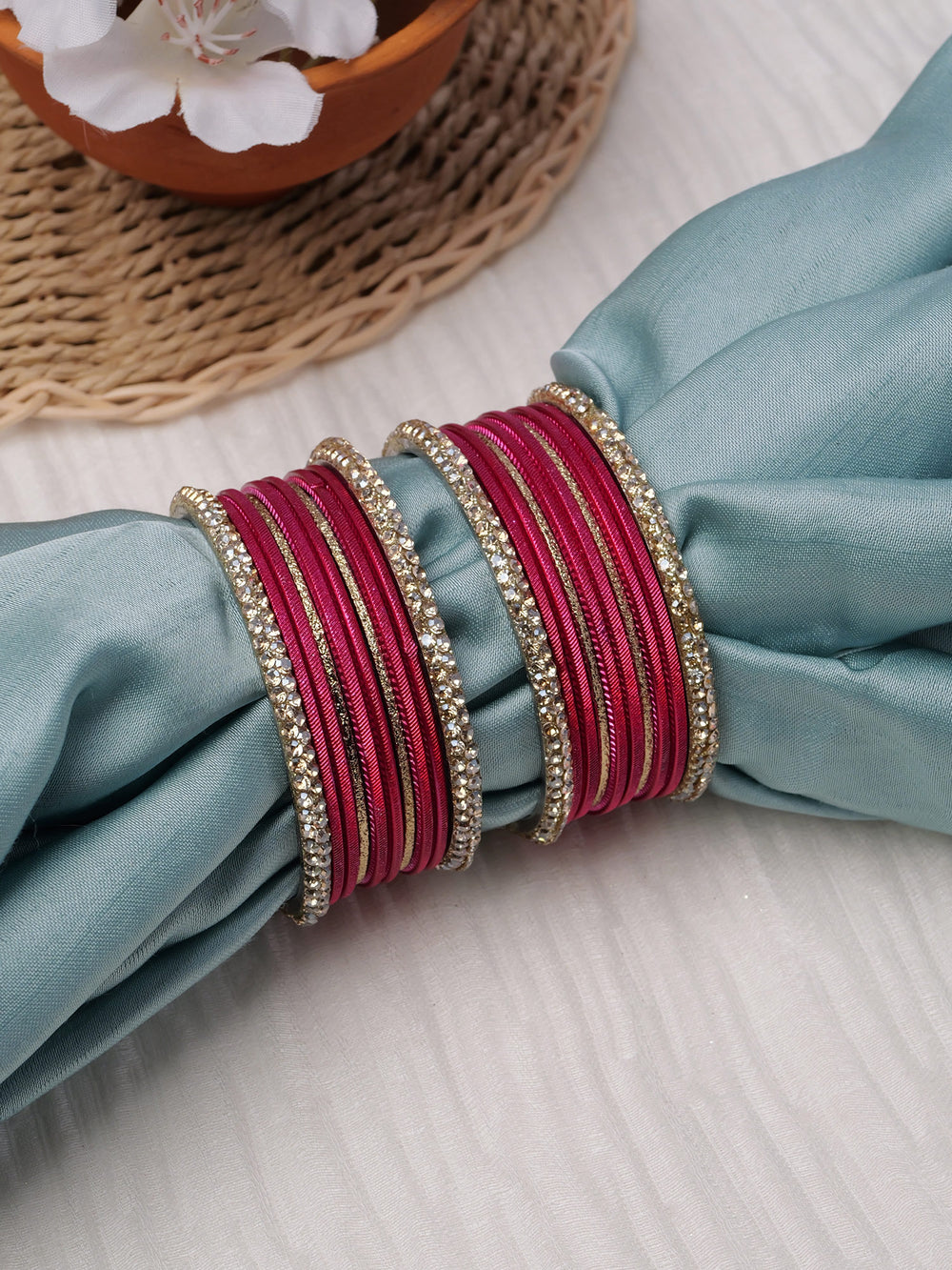 Lali Children's Two Hand Bangle Set in Hot Pink