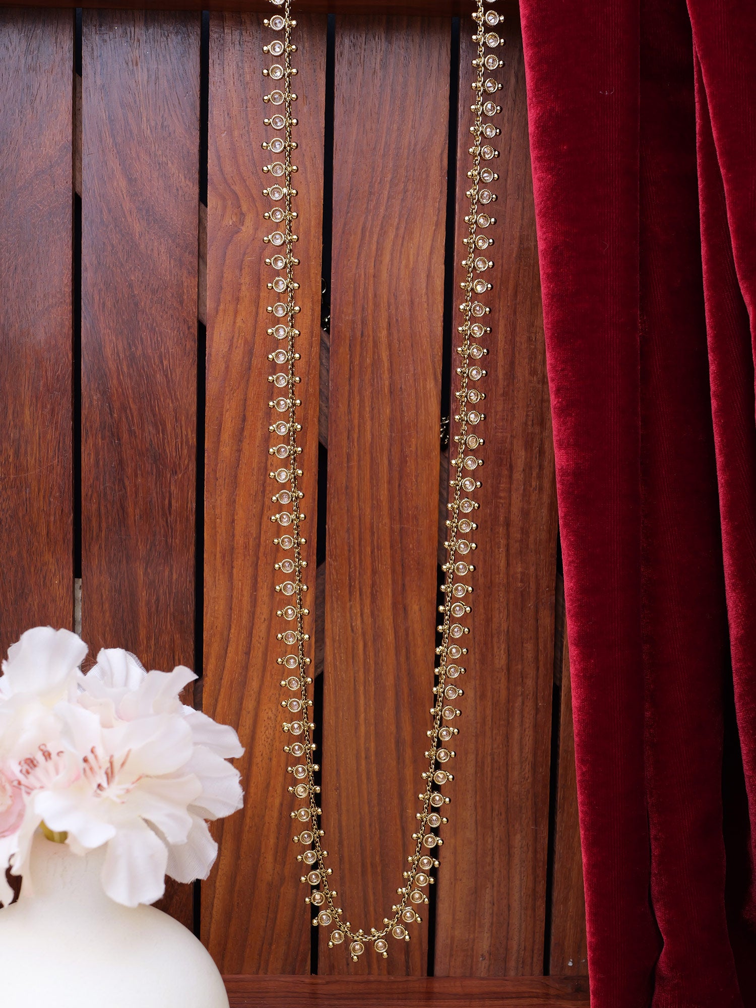 Lalima Long Chain in Champagne and Antique Gold