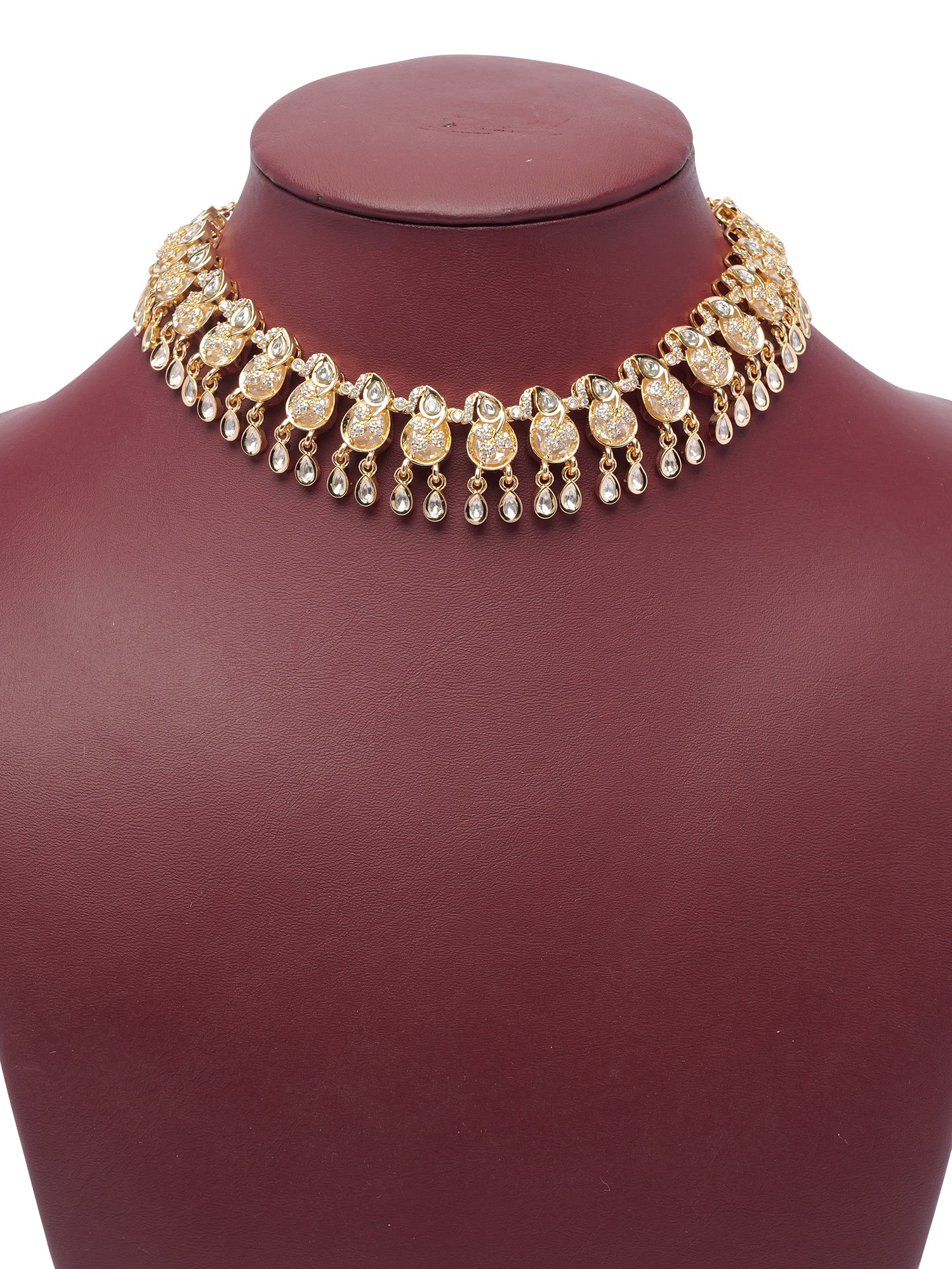 Lalita Kundan Necklace Set in White