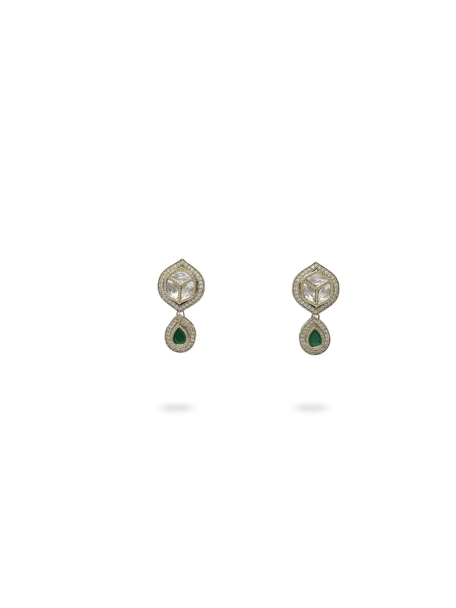 Lalitha Kundan Necklace Set in Green