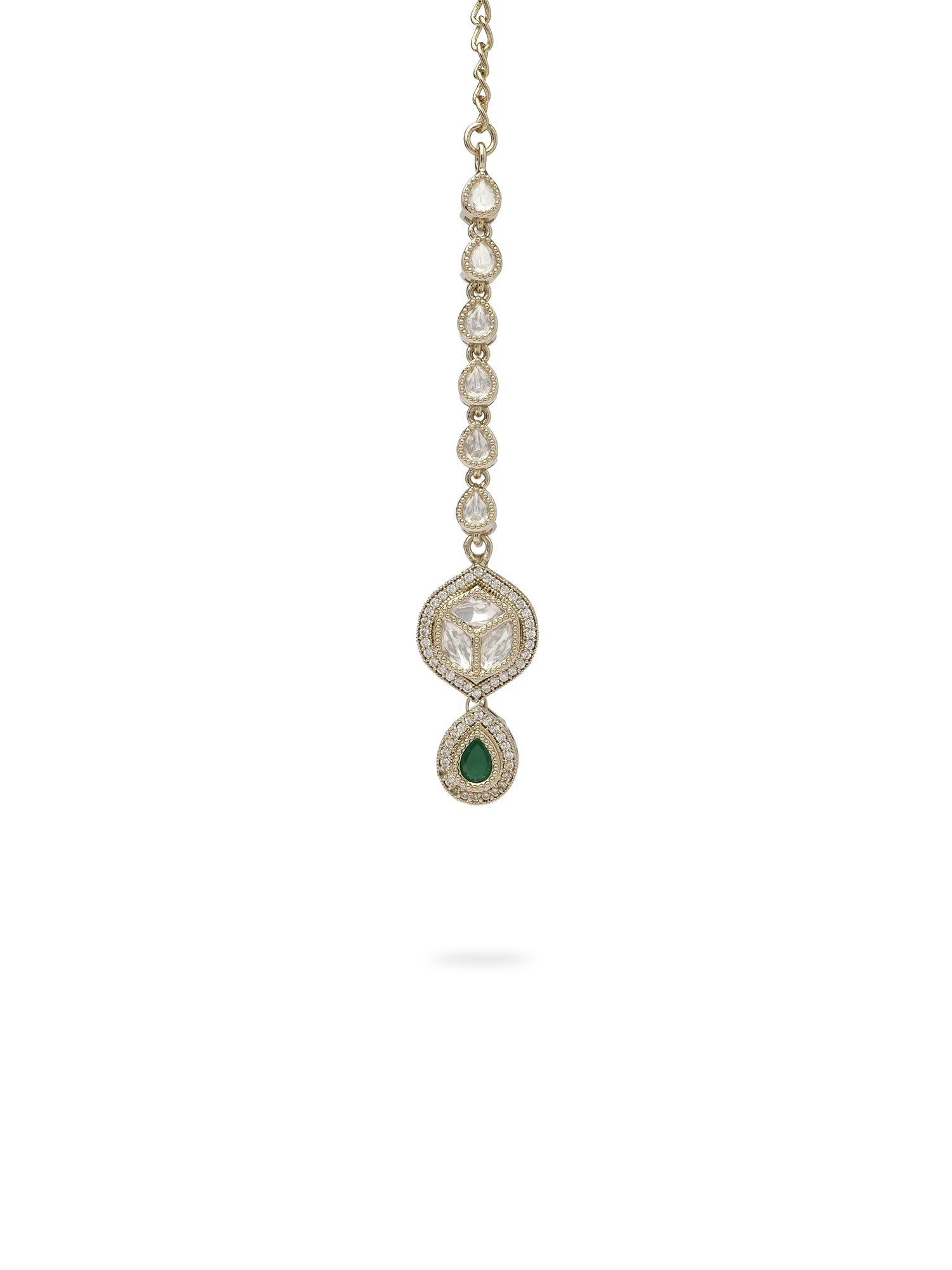 Lalitha Kundan Necklace Set in Green
