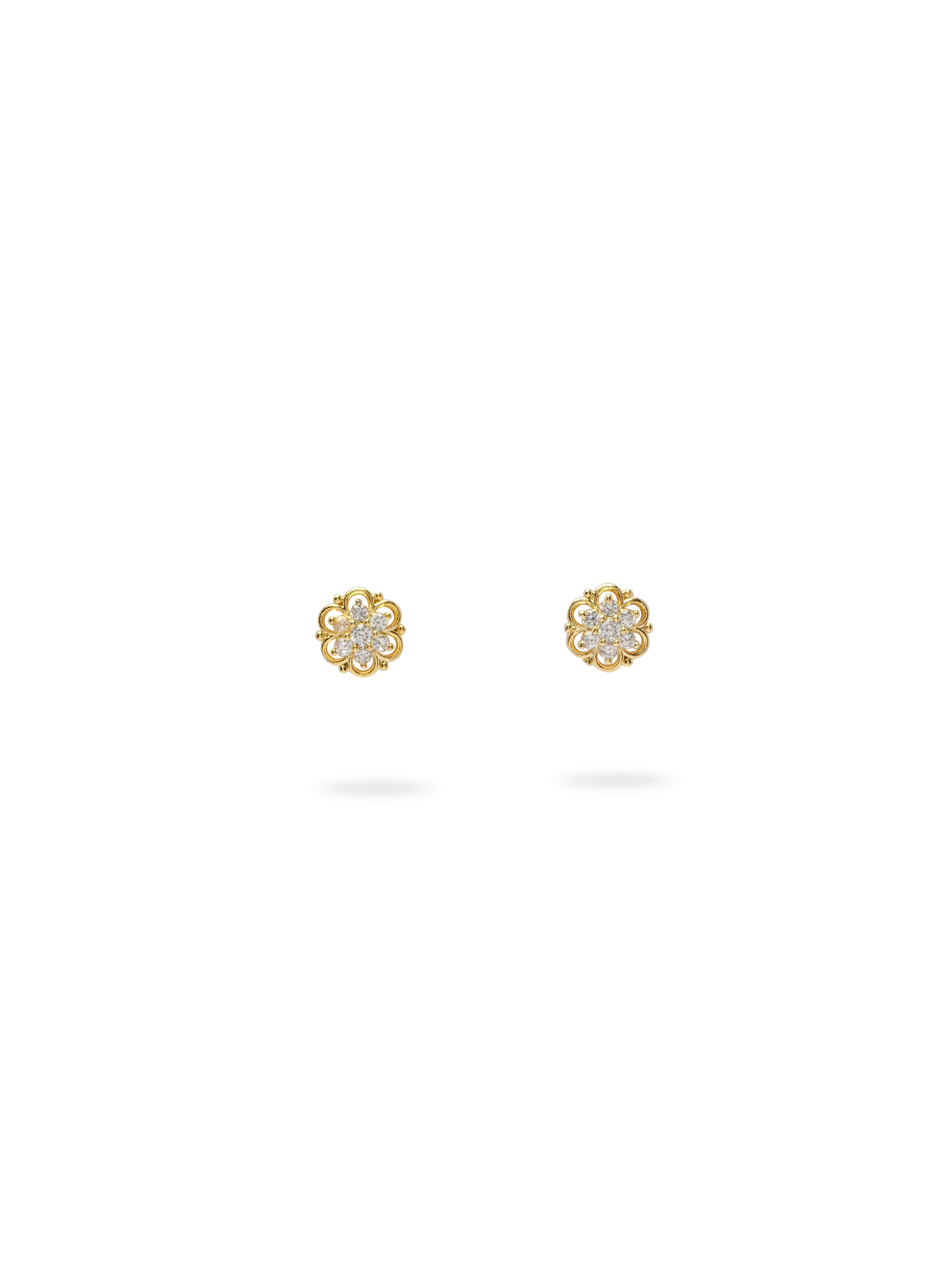 Lara Cubic Zirconia Ear Studs in Gold