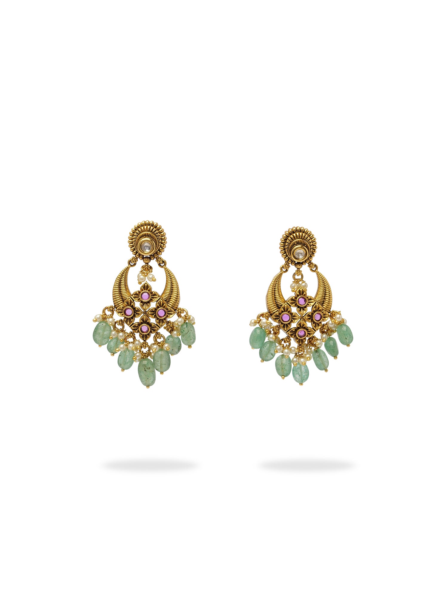 Latika Necklace Set in Ruby and Mint