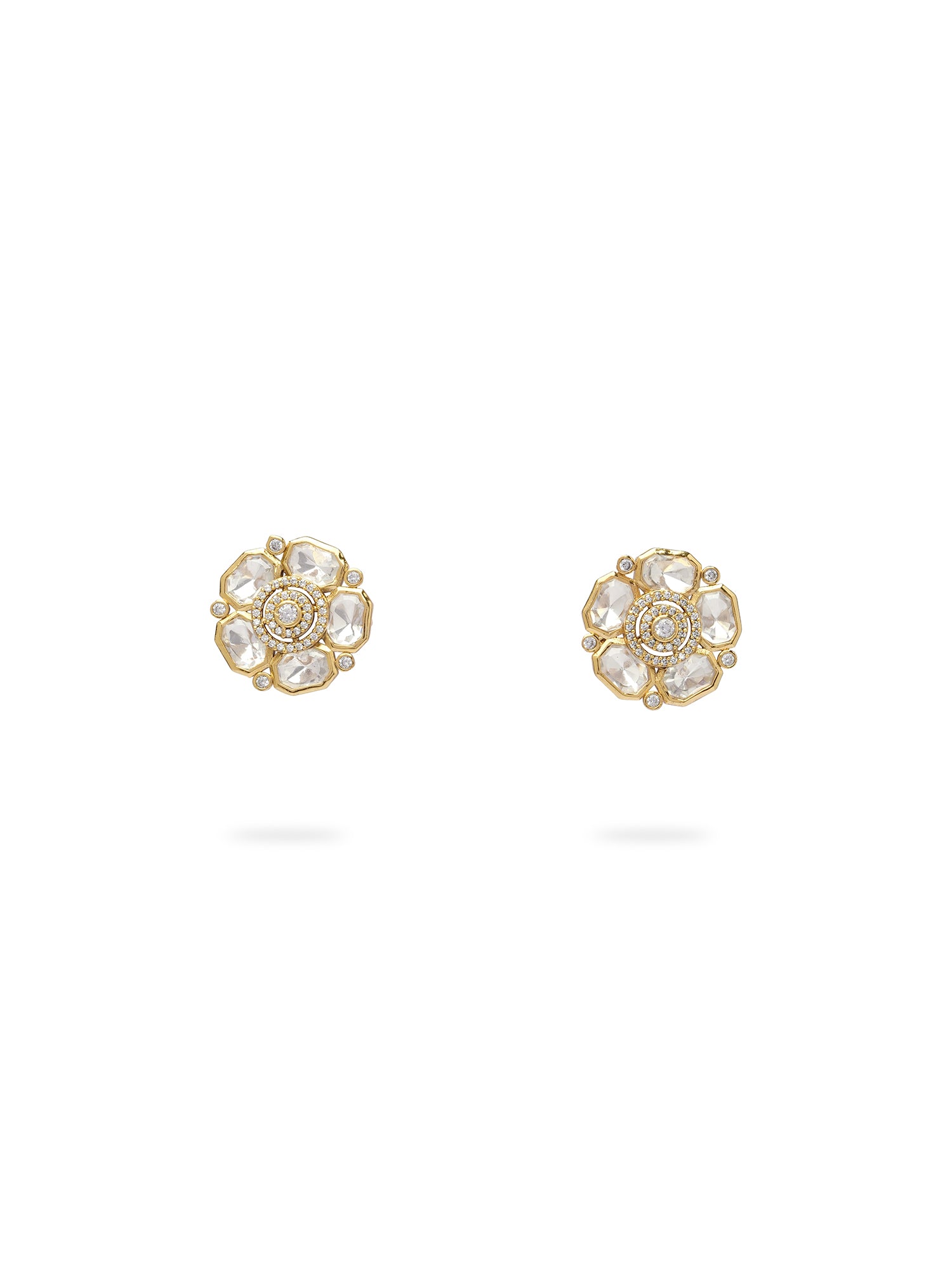 Lavanya Kundan Studs in White
