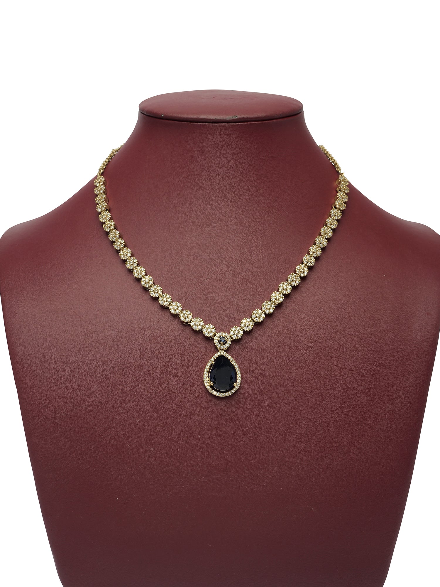 Lavina Cubic Zirconia Necklace Set in Blue