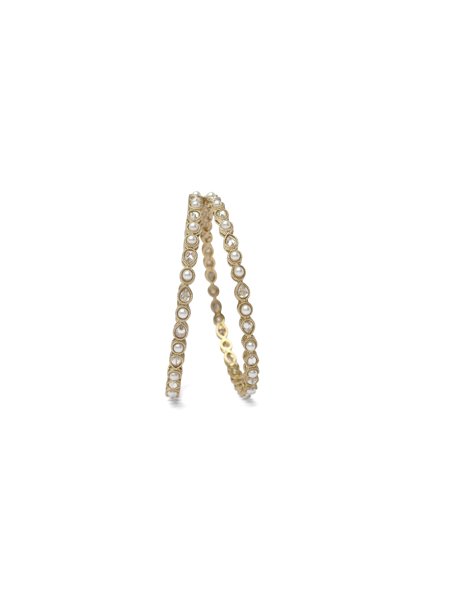 Lavina Kada Bangles in White