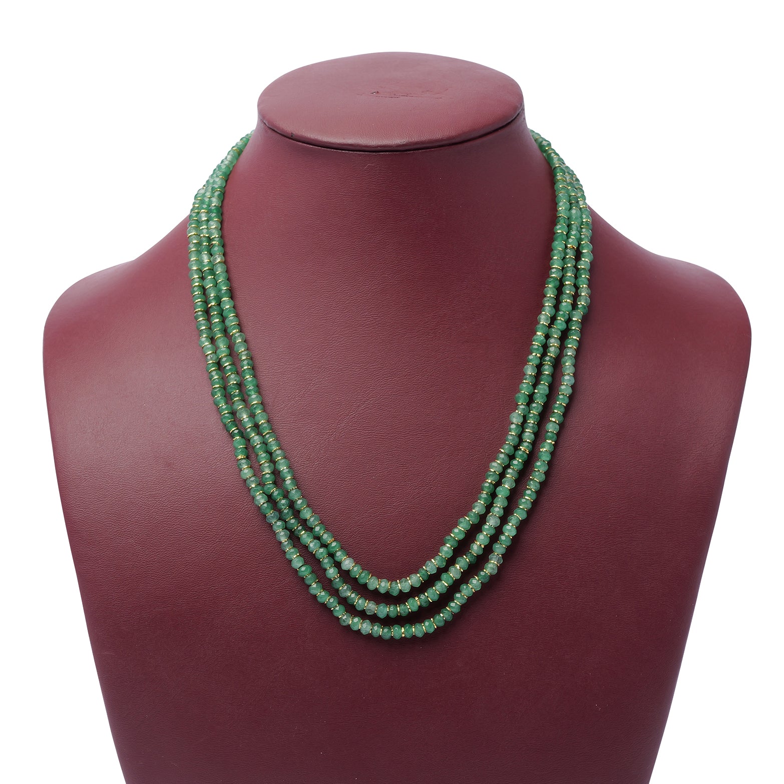 Layered Green Crystal Bead Necklace