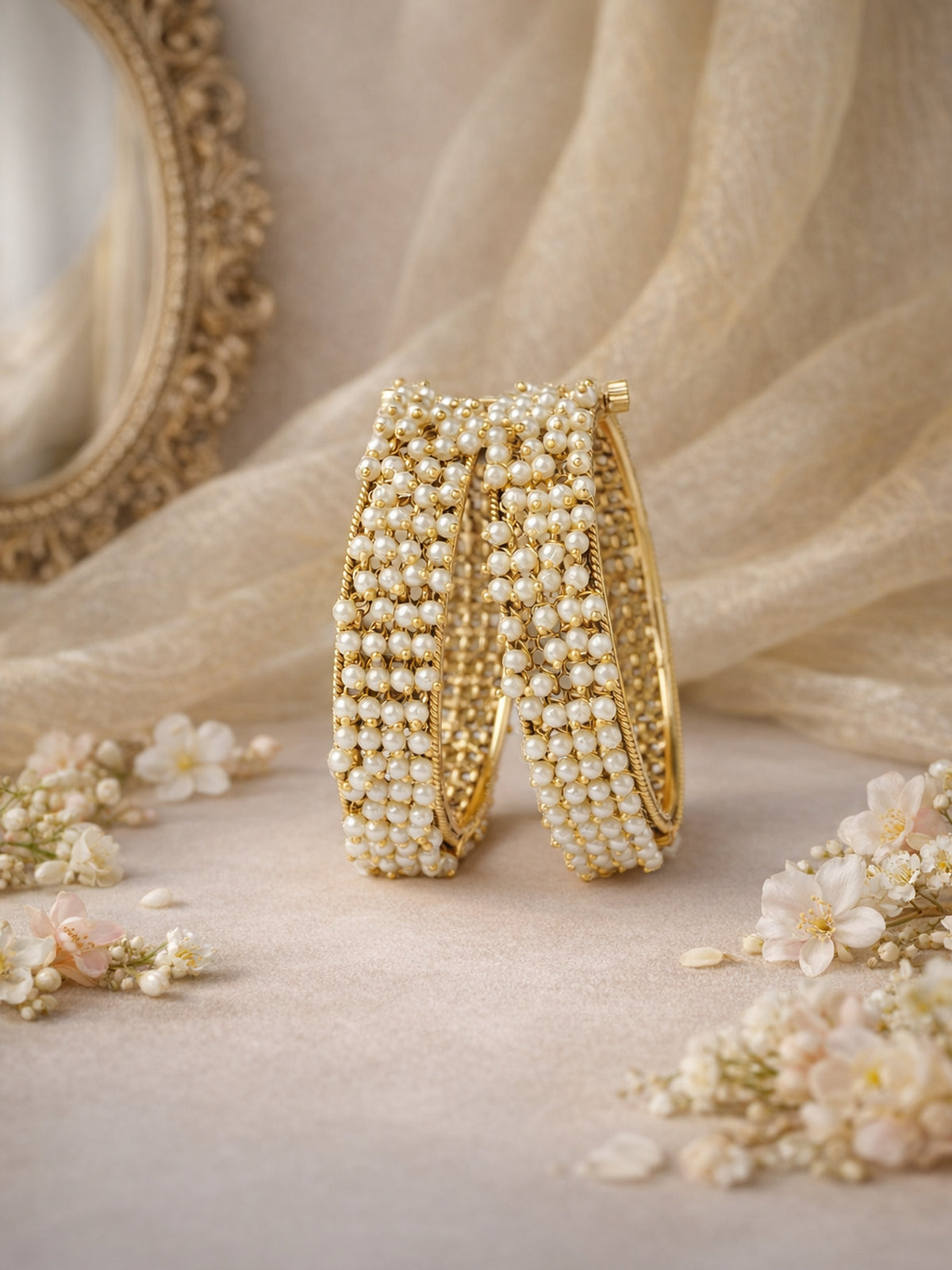 Lekha Classic Kada Bangles in Pearl 