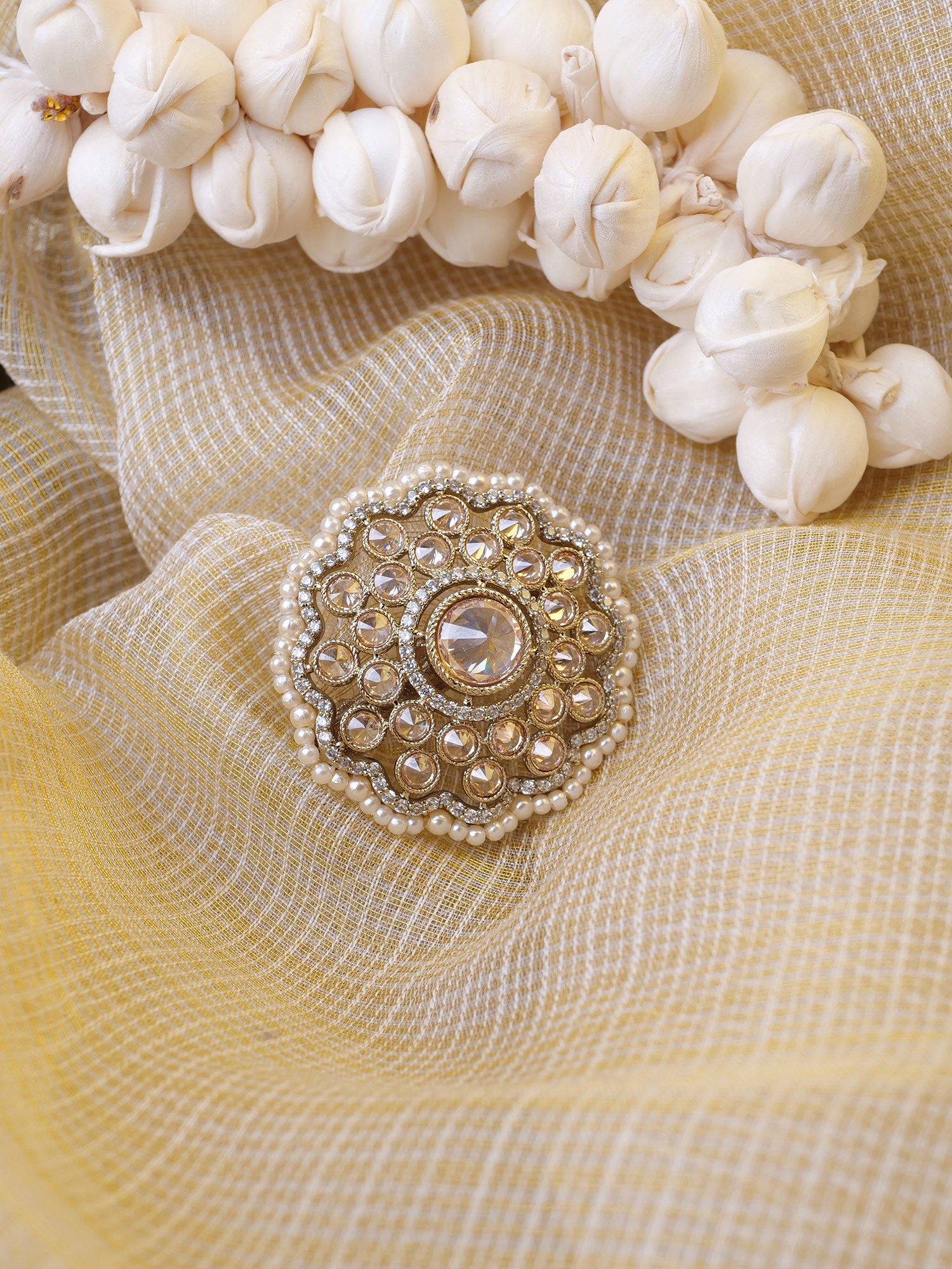Liana Pearl Brooch in Champagne