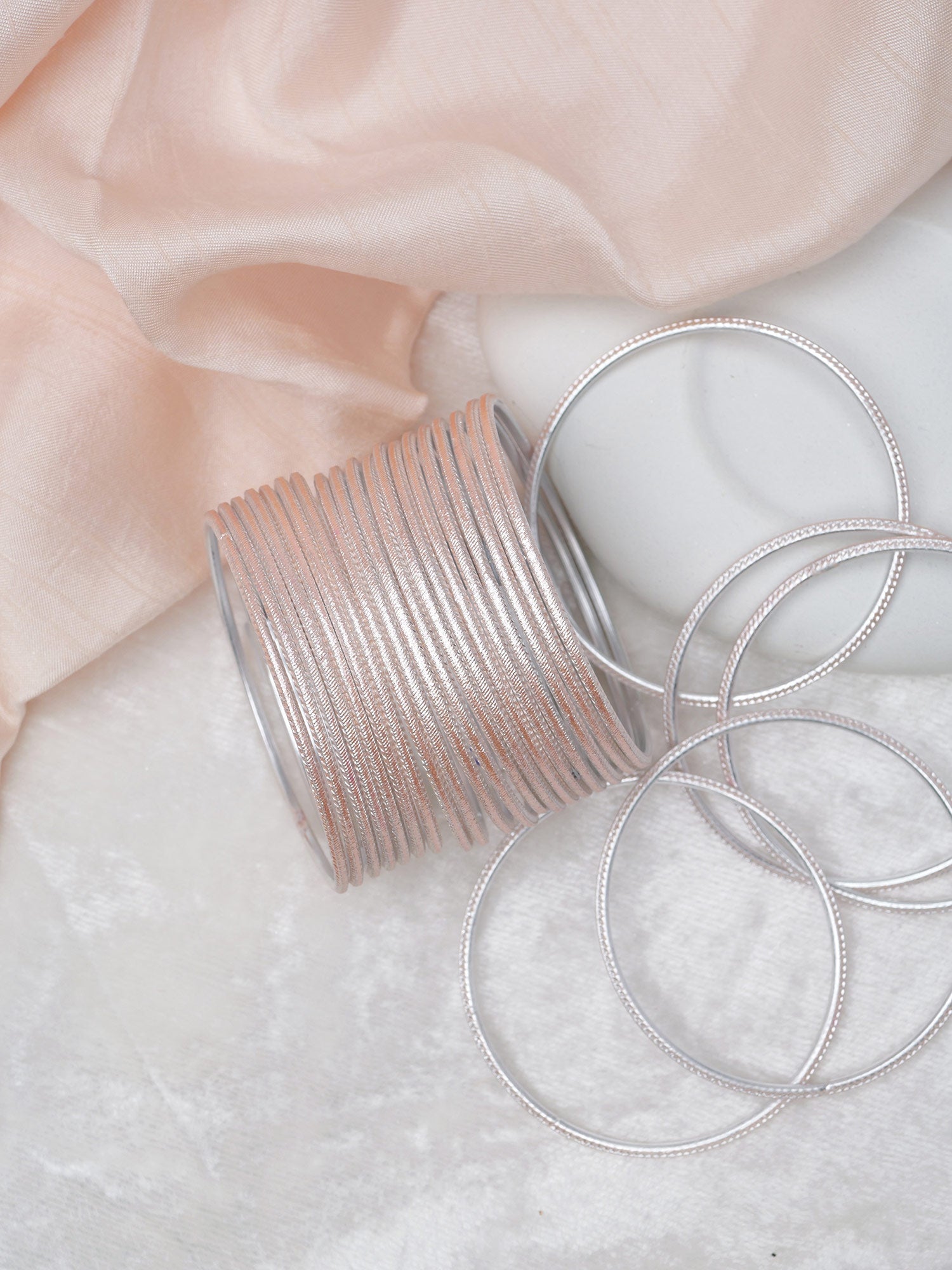 Light Blush Pink Shimmer Bangles