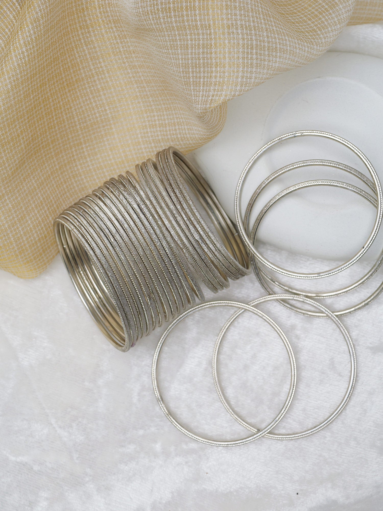 Light Grey Shimmer Bangles