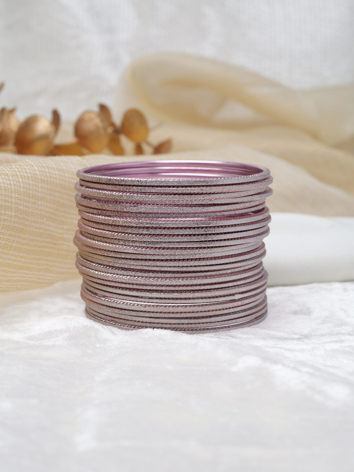 Light Mauve Shimmer Bangles