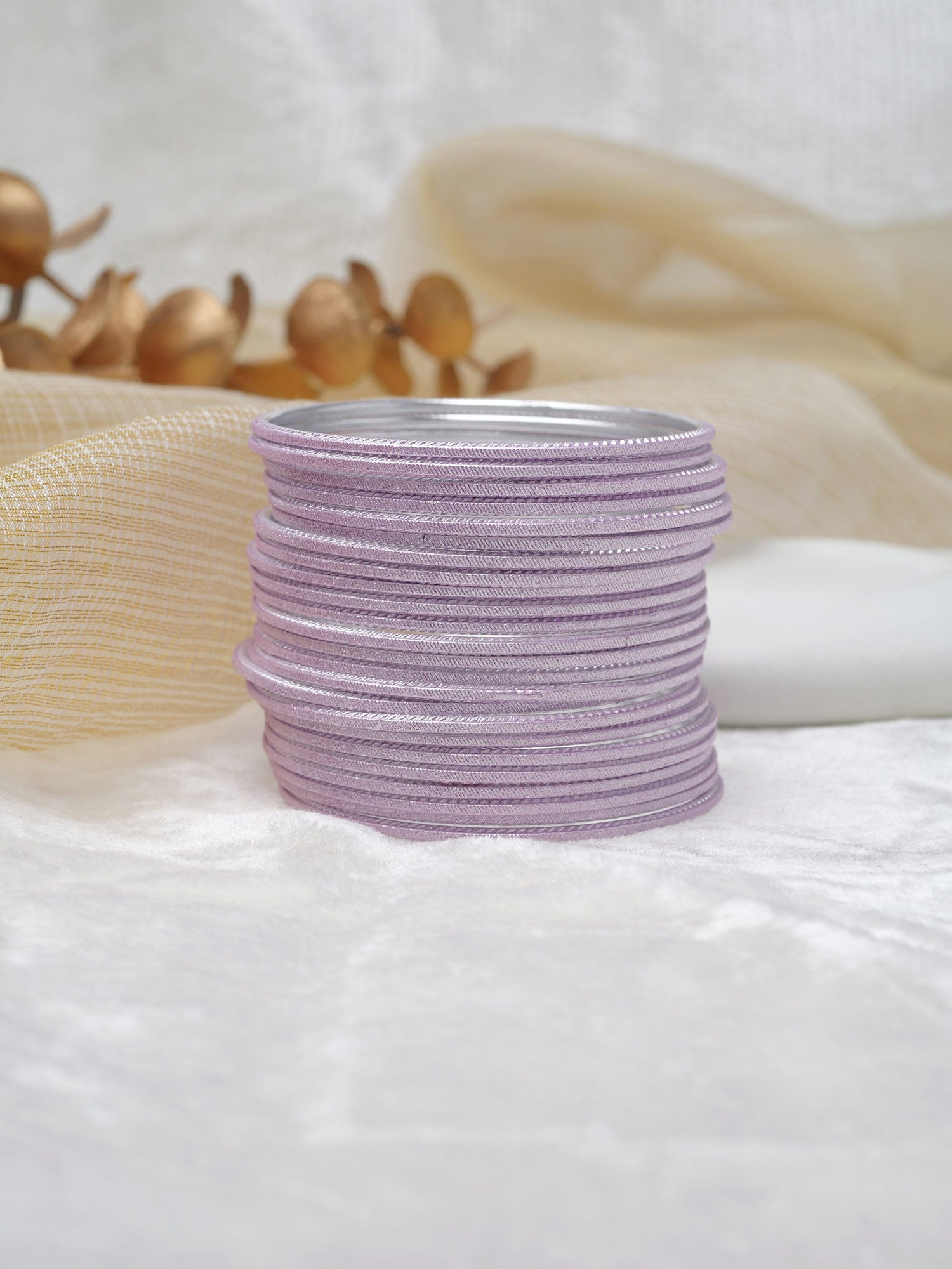Lilac Blush Shimmer Bangles
