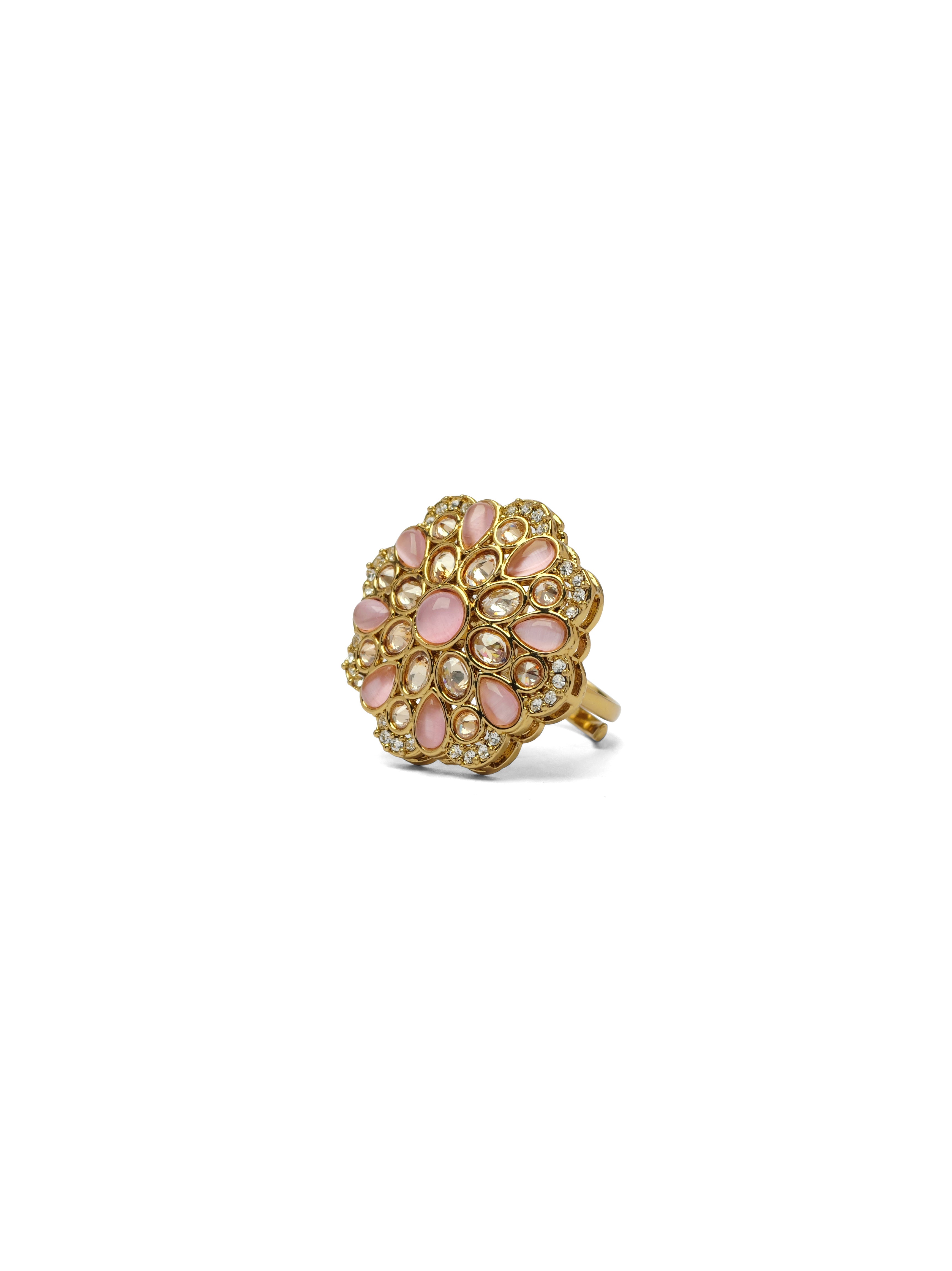 Lina Statement Ring in Light Pink