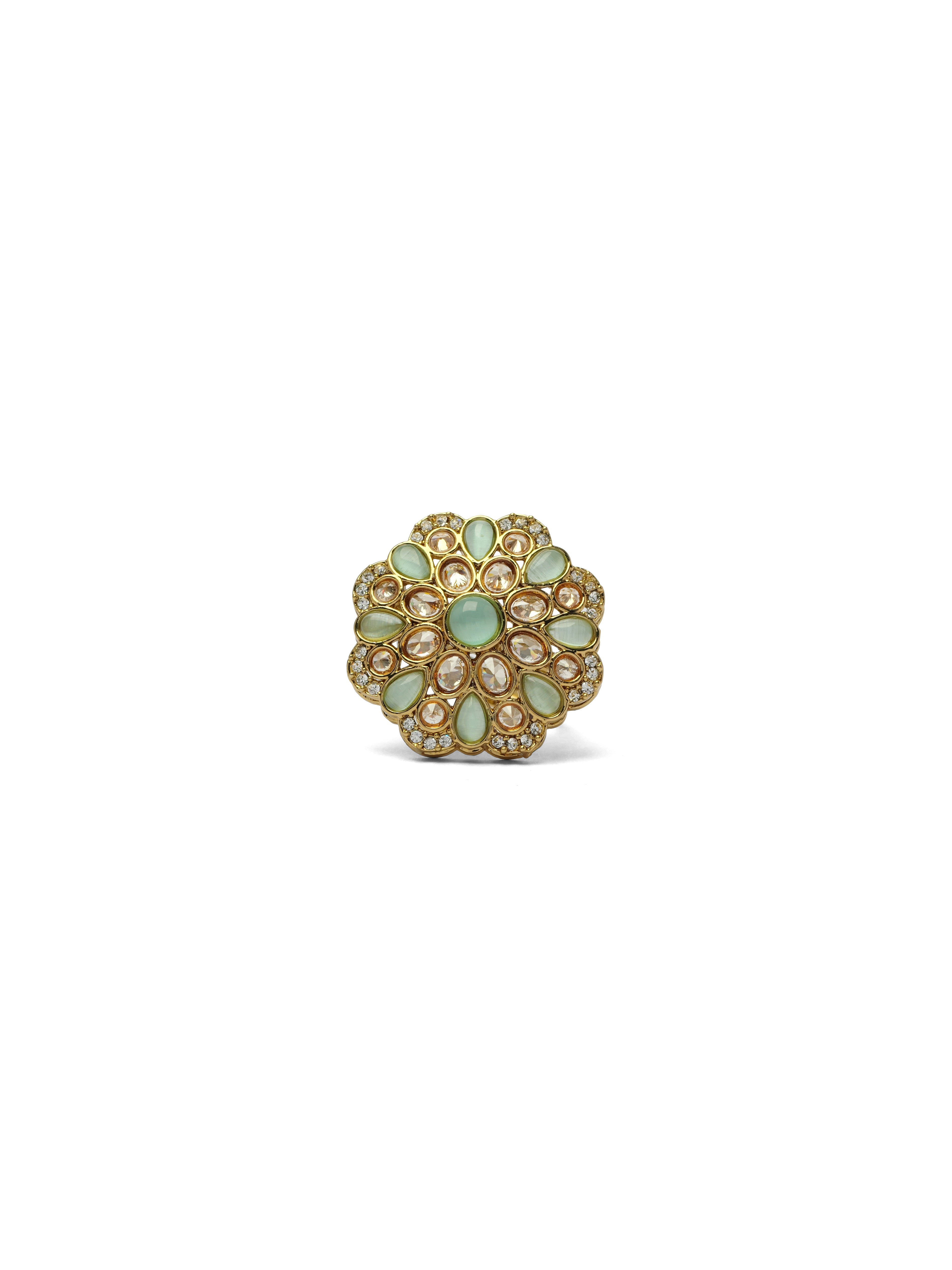 Lina Statement Ring in Mint