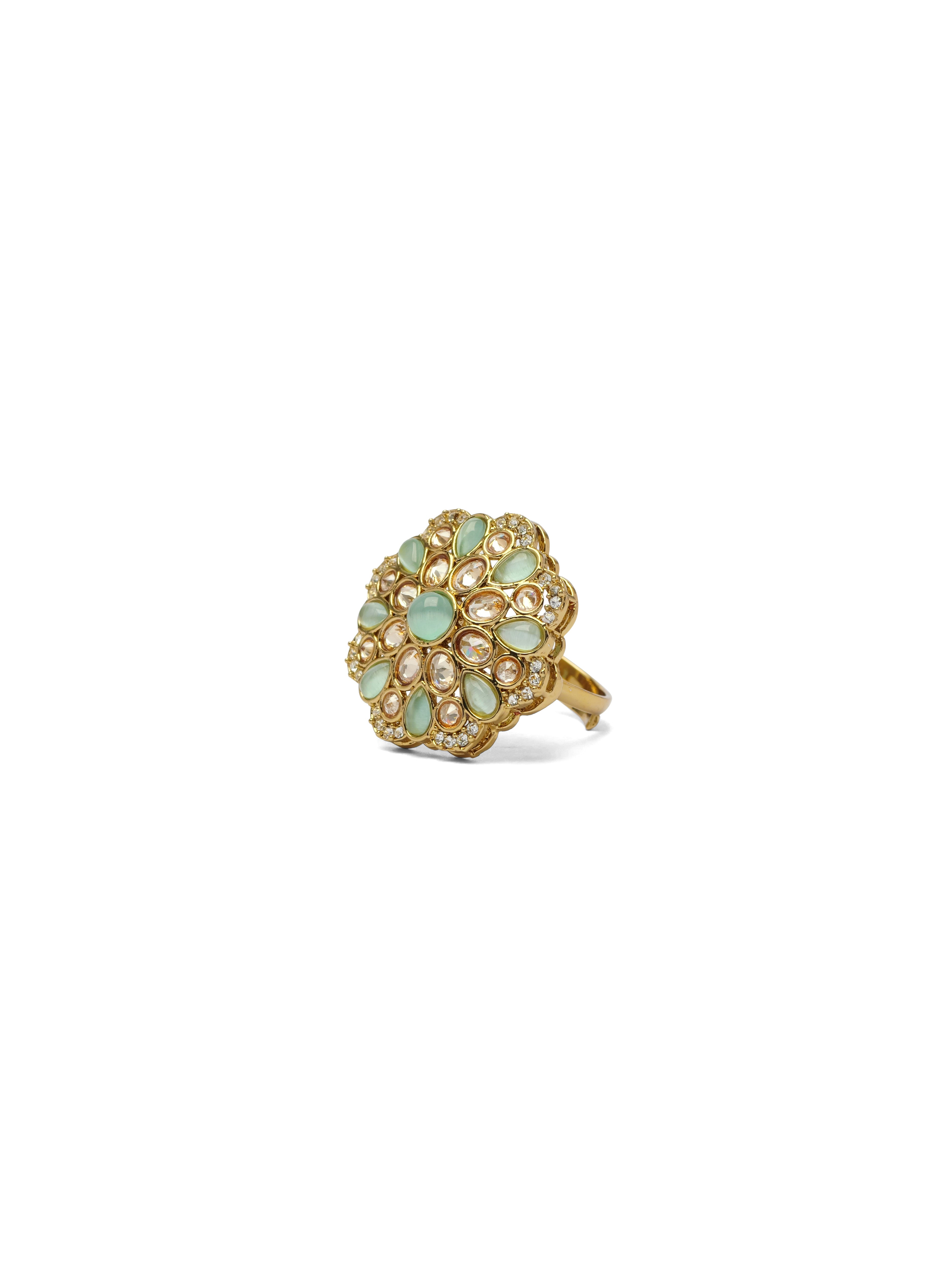 Lina Statement Ring in Mint