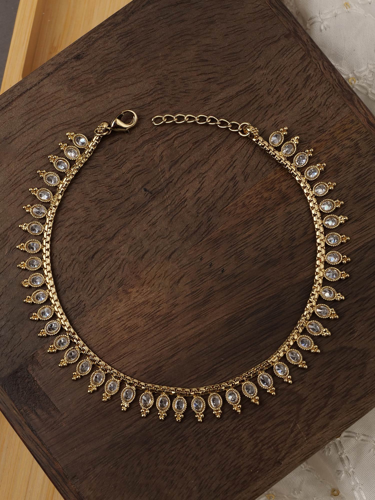 Liya Elegant Champagne Drop Anklet