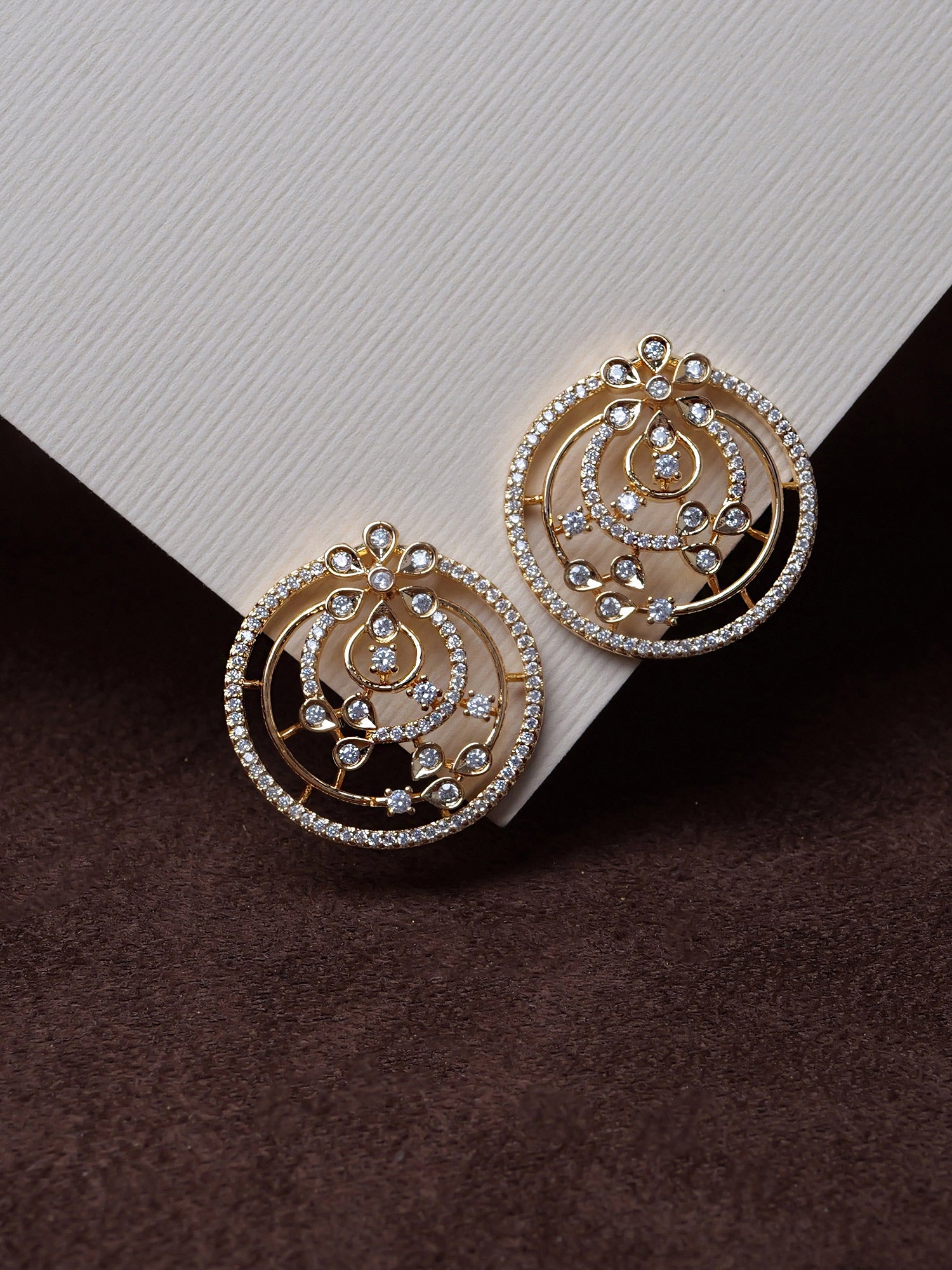 Luella Cubic Zirconia Ear Studs in Gold