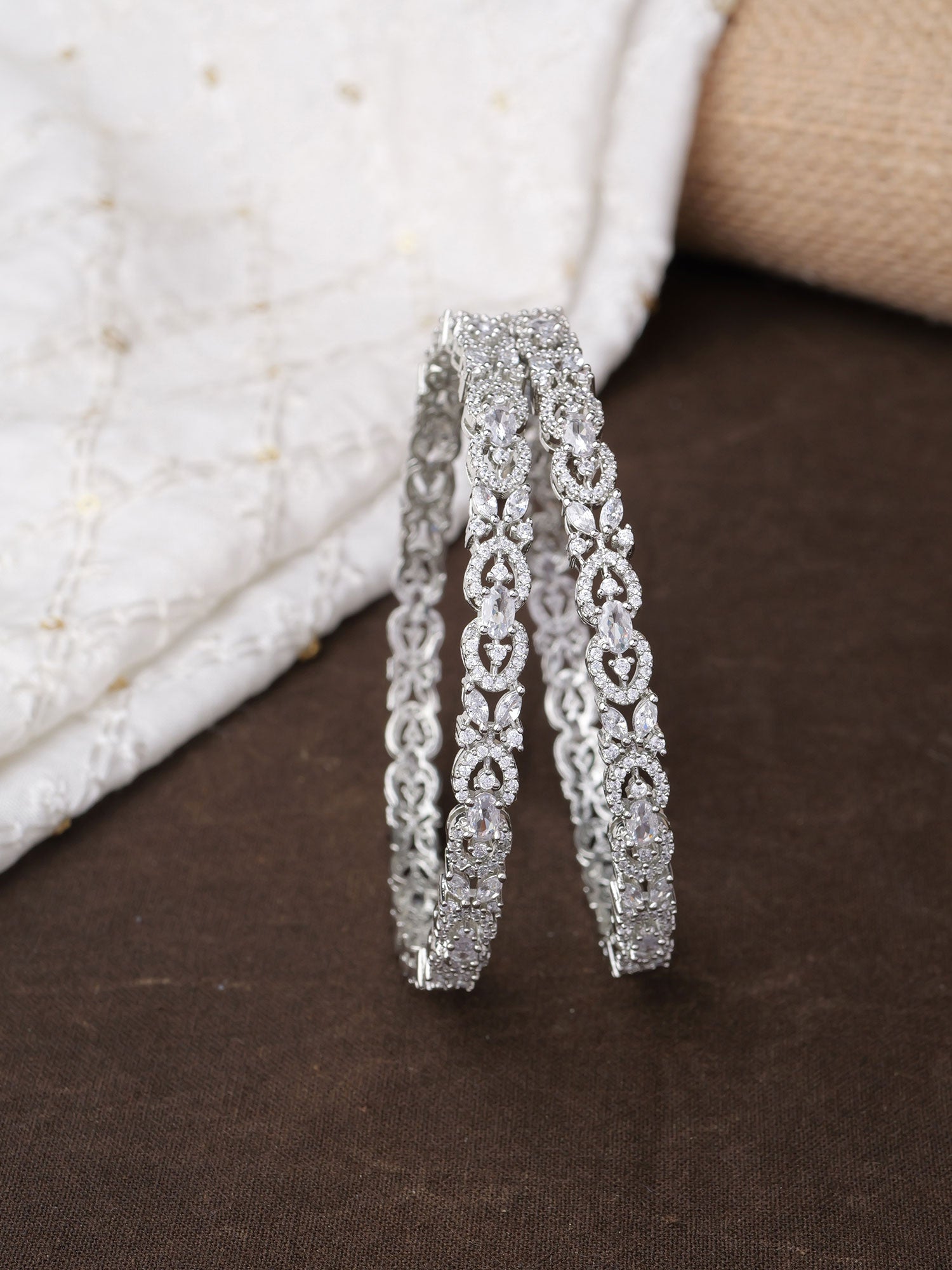 Lyanna Cubic Zirconia Kadas in Rhodium