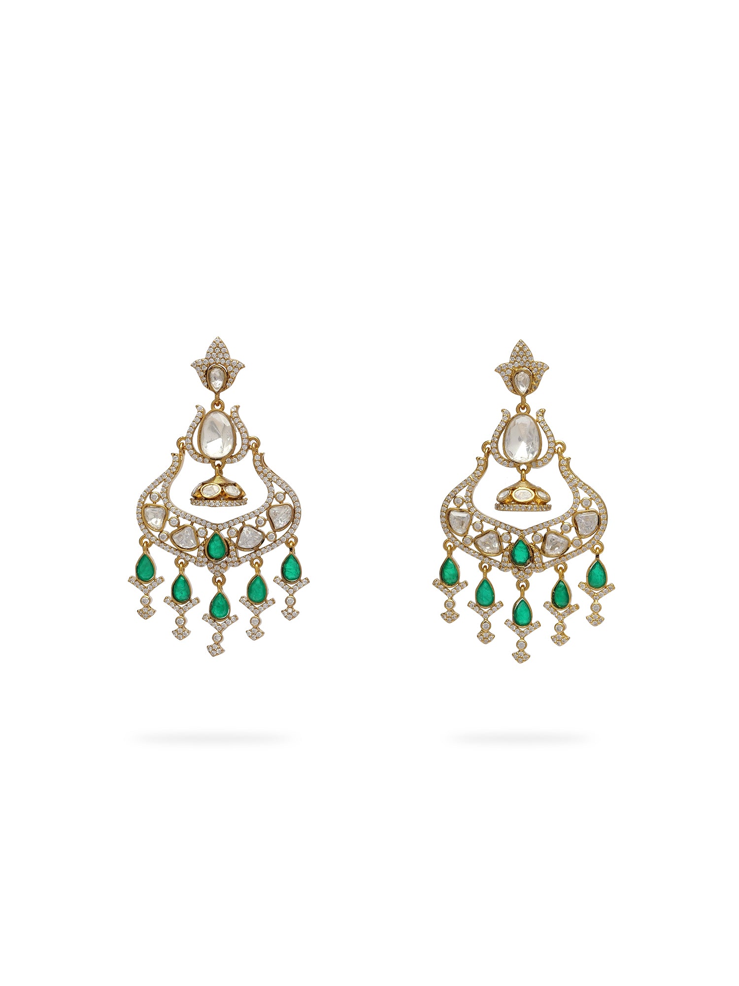 Maheera Kundan Bridal Necklace Set in Green