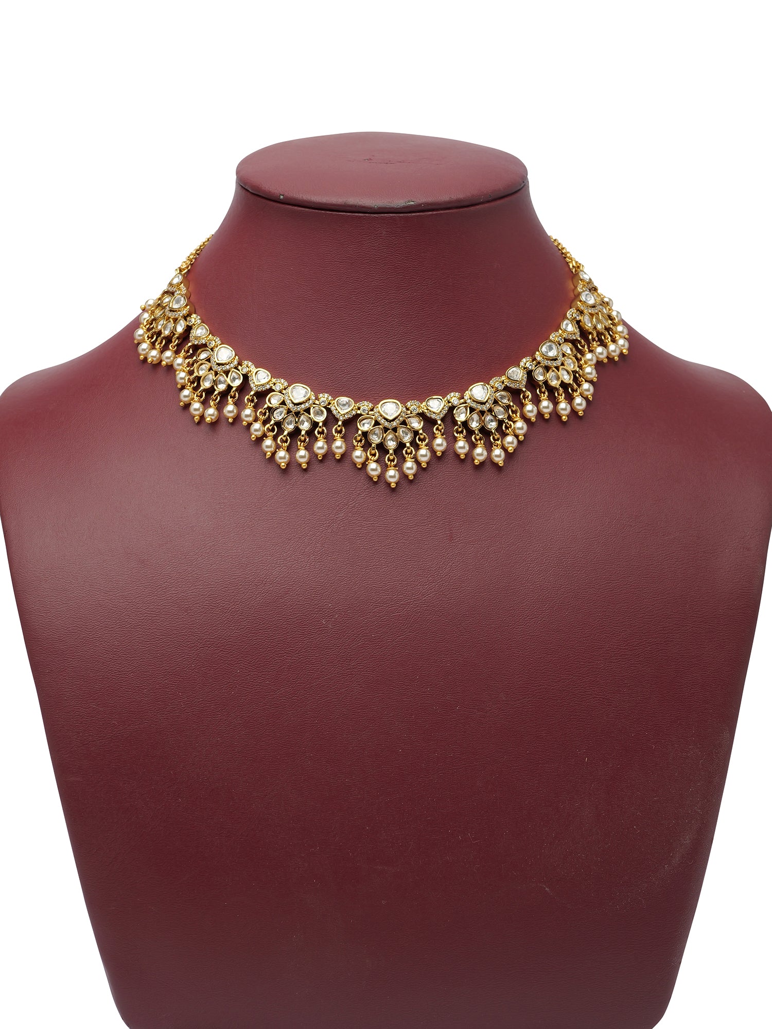 Mahinur Kundan Necklace Set in White