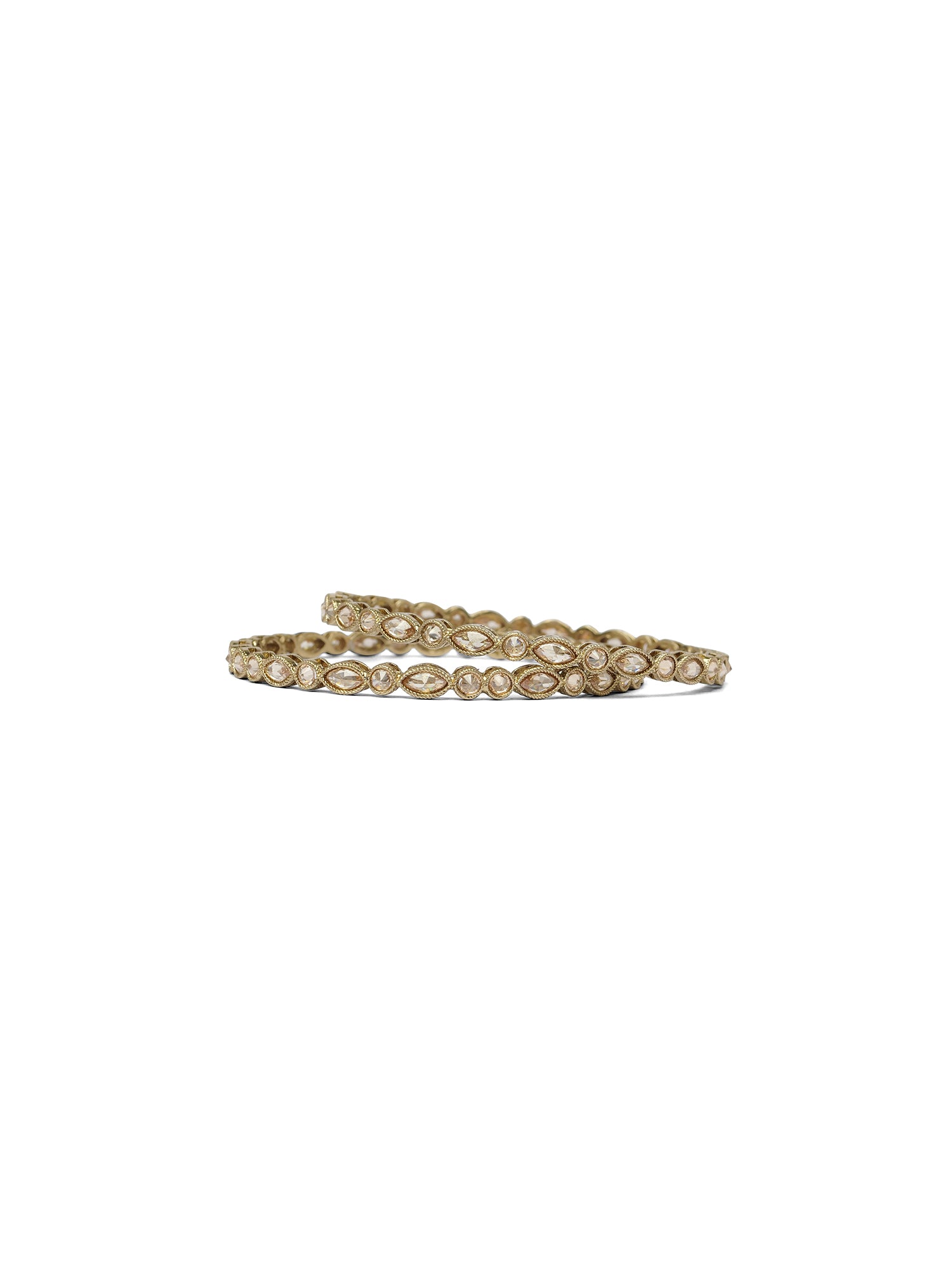 Mahira Crystal Bangles in Champagne