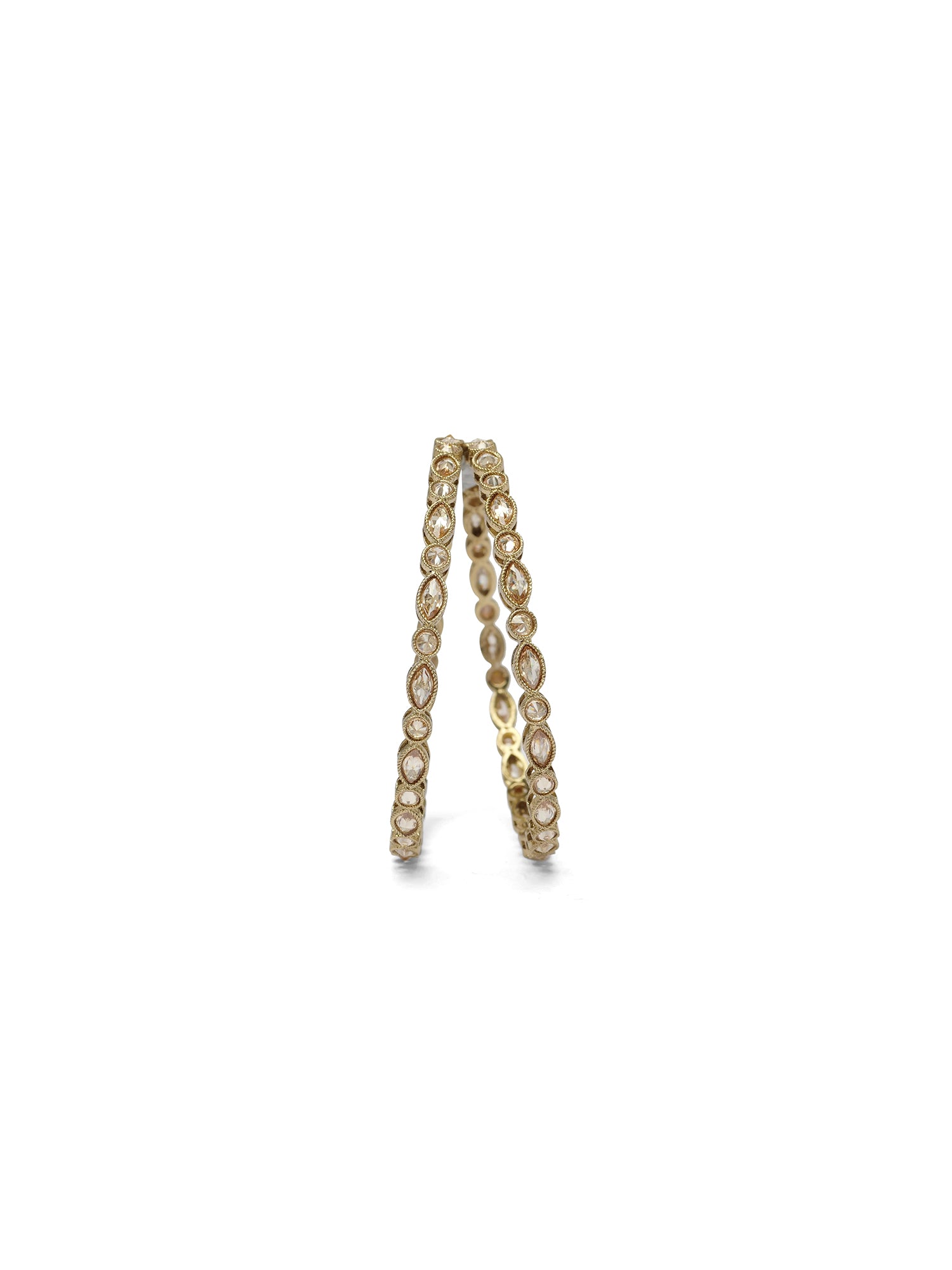 Mahira Crystal Bangles in Champagne
