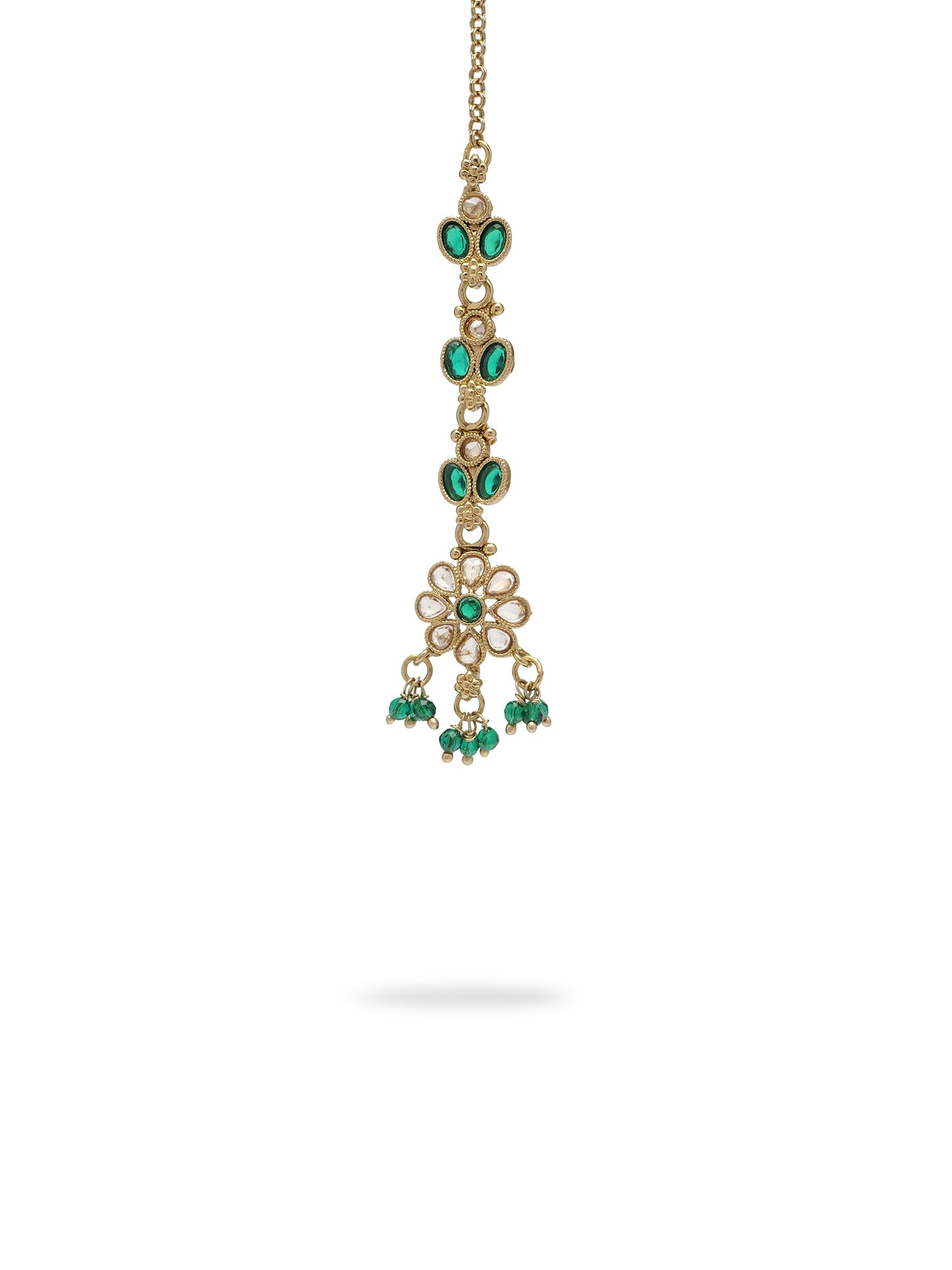 Mahiya Maang Tikka in Green