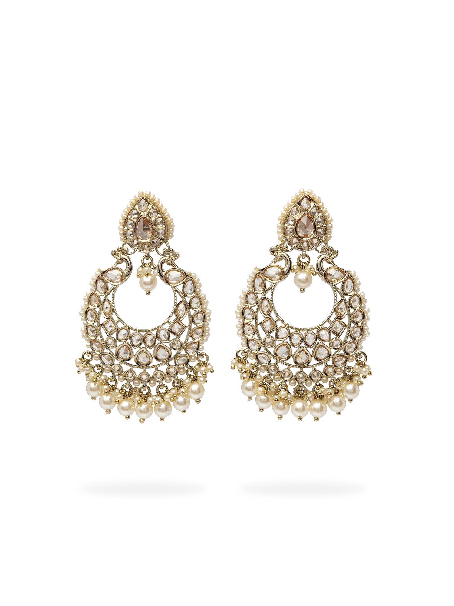Manika Chandbali Pearl Earrings in Champagne