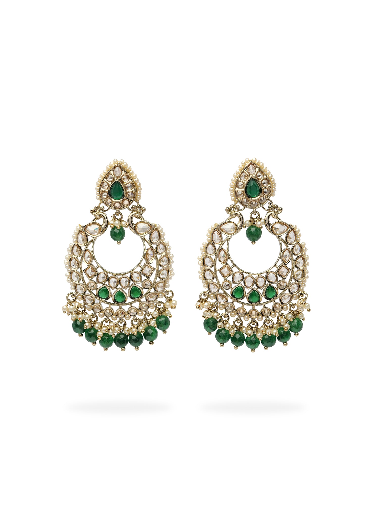 Manika Chandbali Pearl Earrings in Green