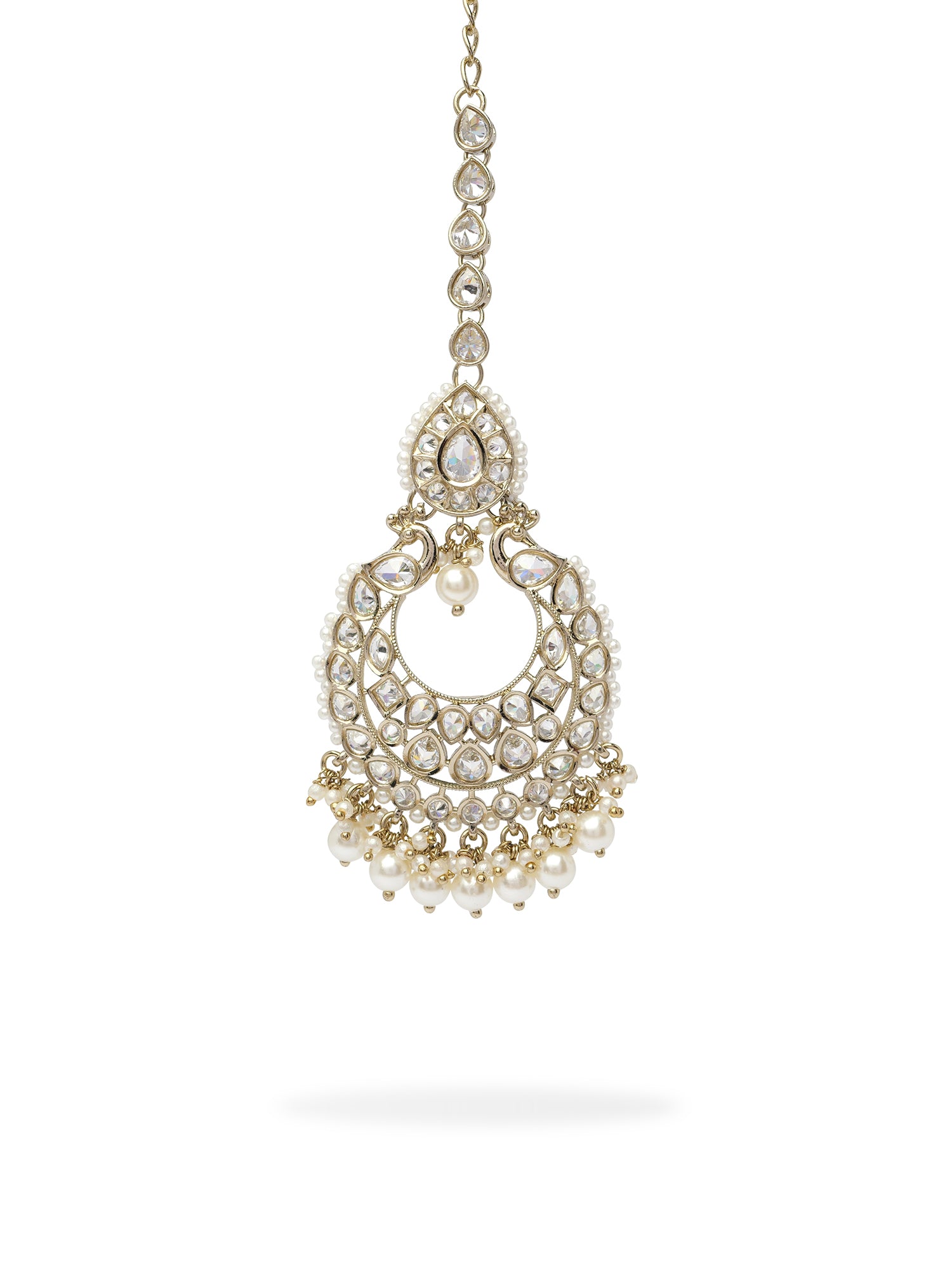 Manika Pearl Maang Tikka in White