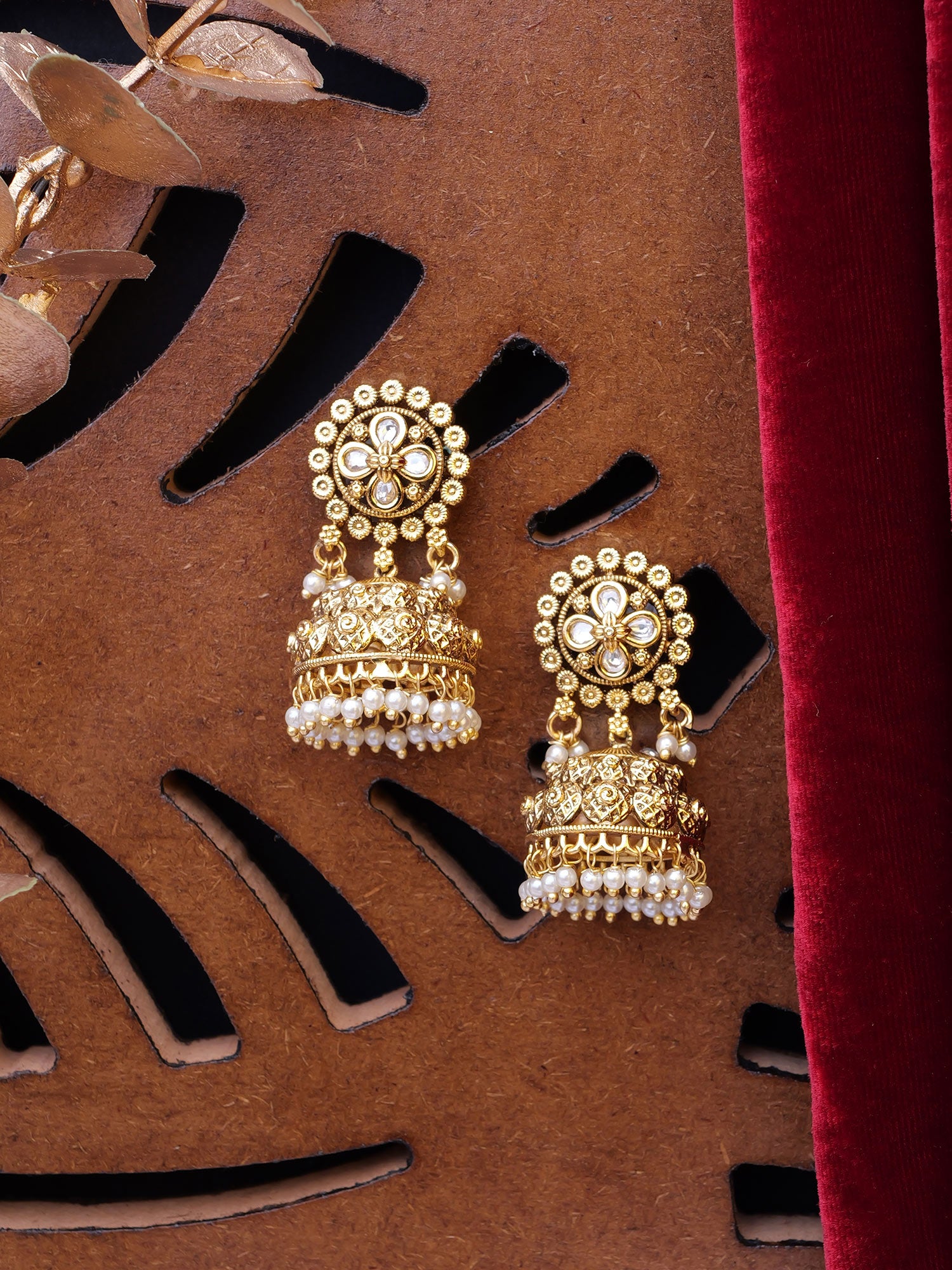 Manvika Jhumka Earrings in White