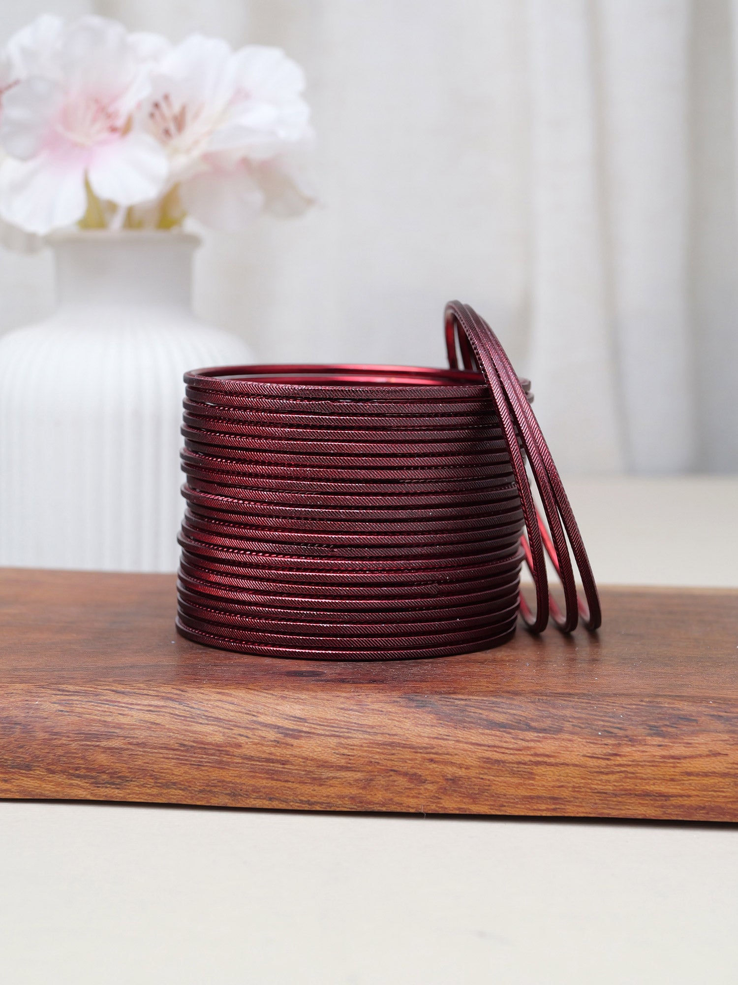 Maroon Shimmer Bangles