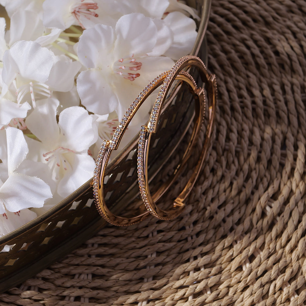 Maya Cubic Zirconia Bangles in White