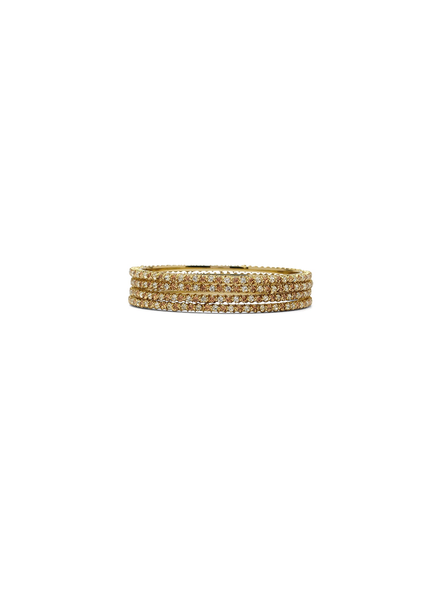 Meera Diamante Bangles in Champagne