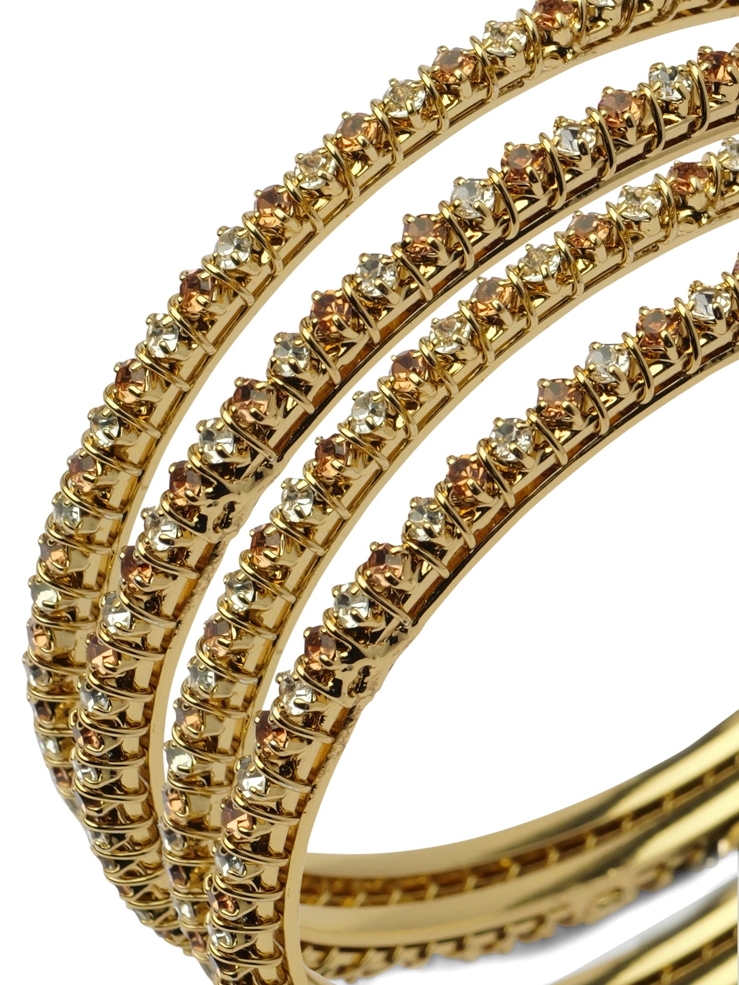 Meera Diamante Bangles in Champagne