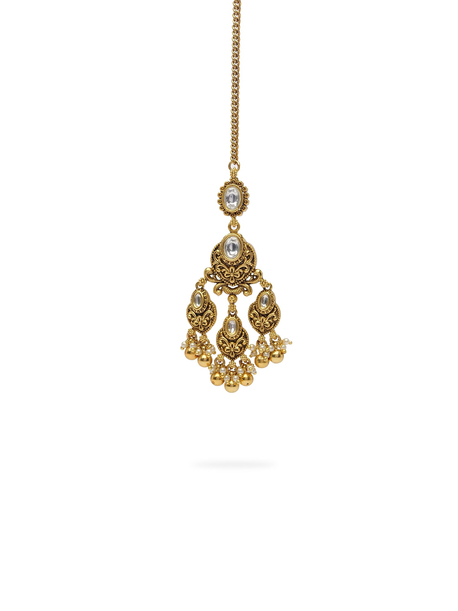 Megha Kundan Maang Tikka in White