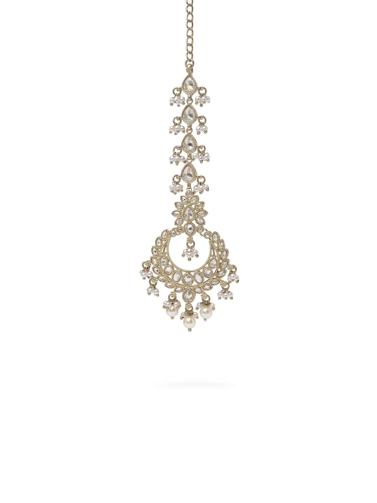 Meher Maang Tikka in White Pearl