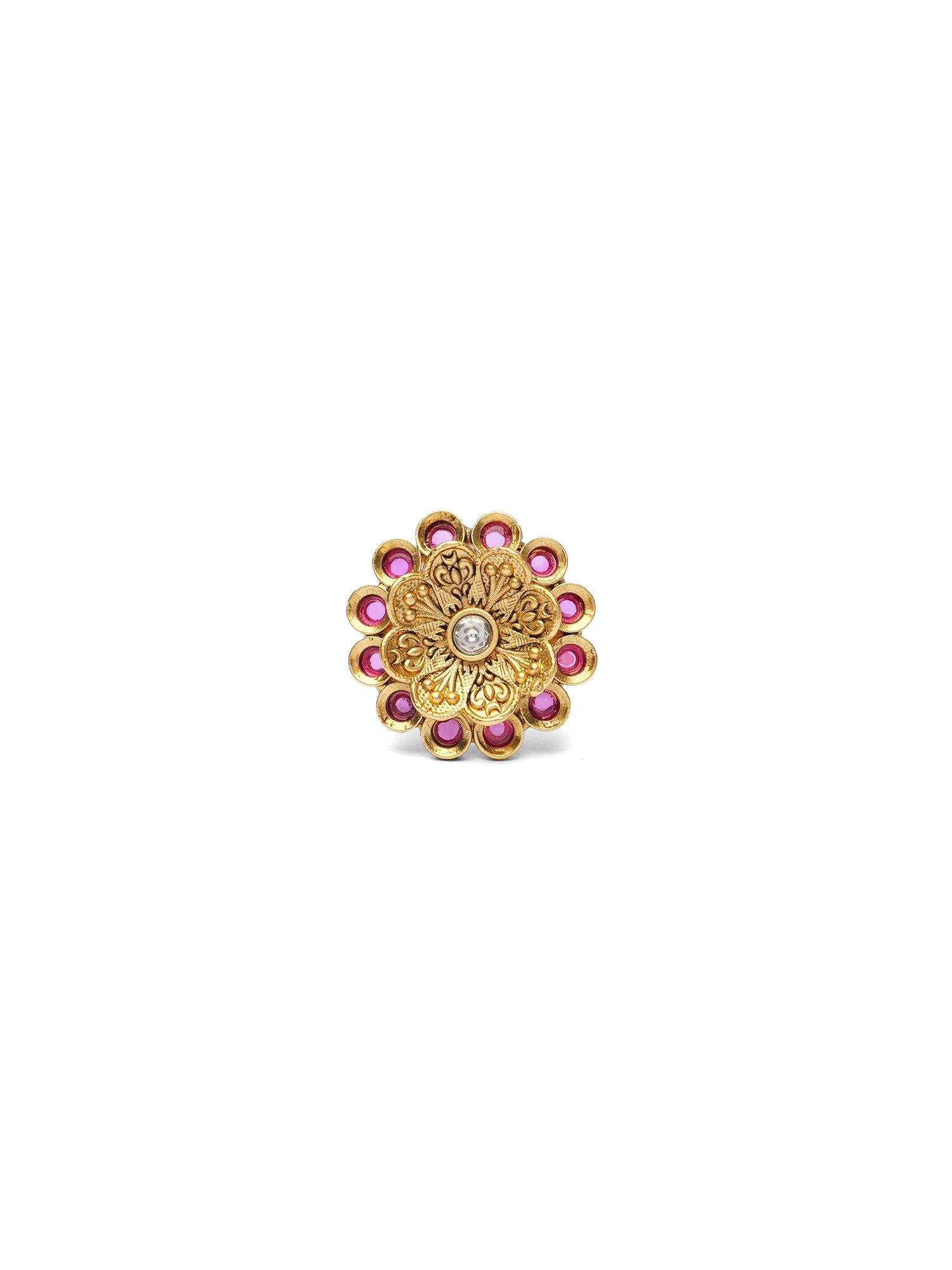 Menaka Gold Style Ring in Ruby